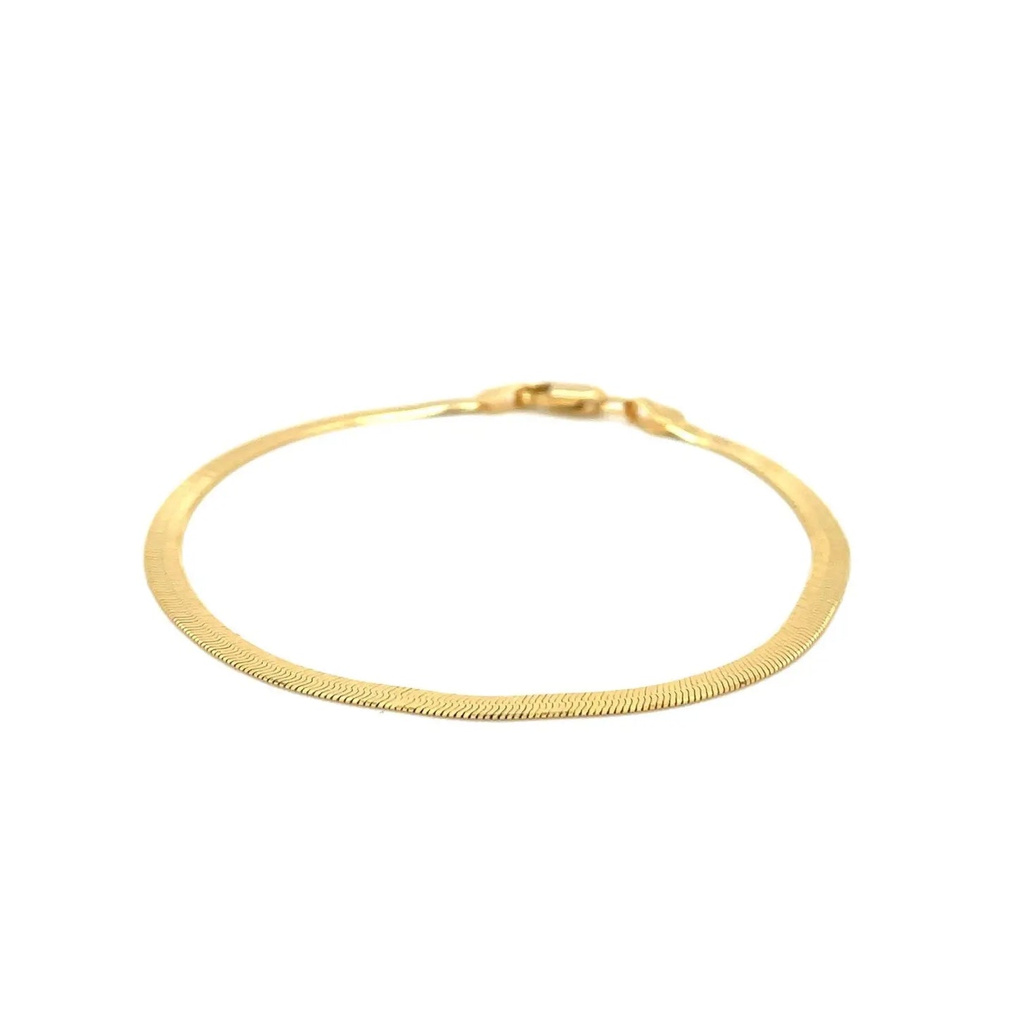 1.5mm 14k Yellow Gold Super Flex Herringbone Anklet RCJ Anklets CELESTIA LUXE JEWELLERS