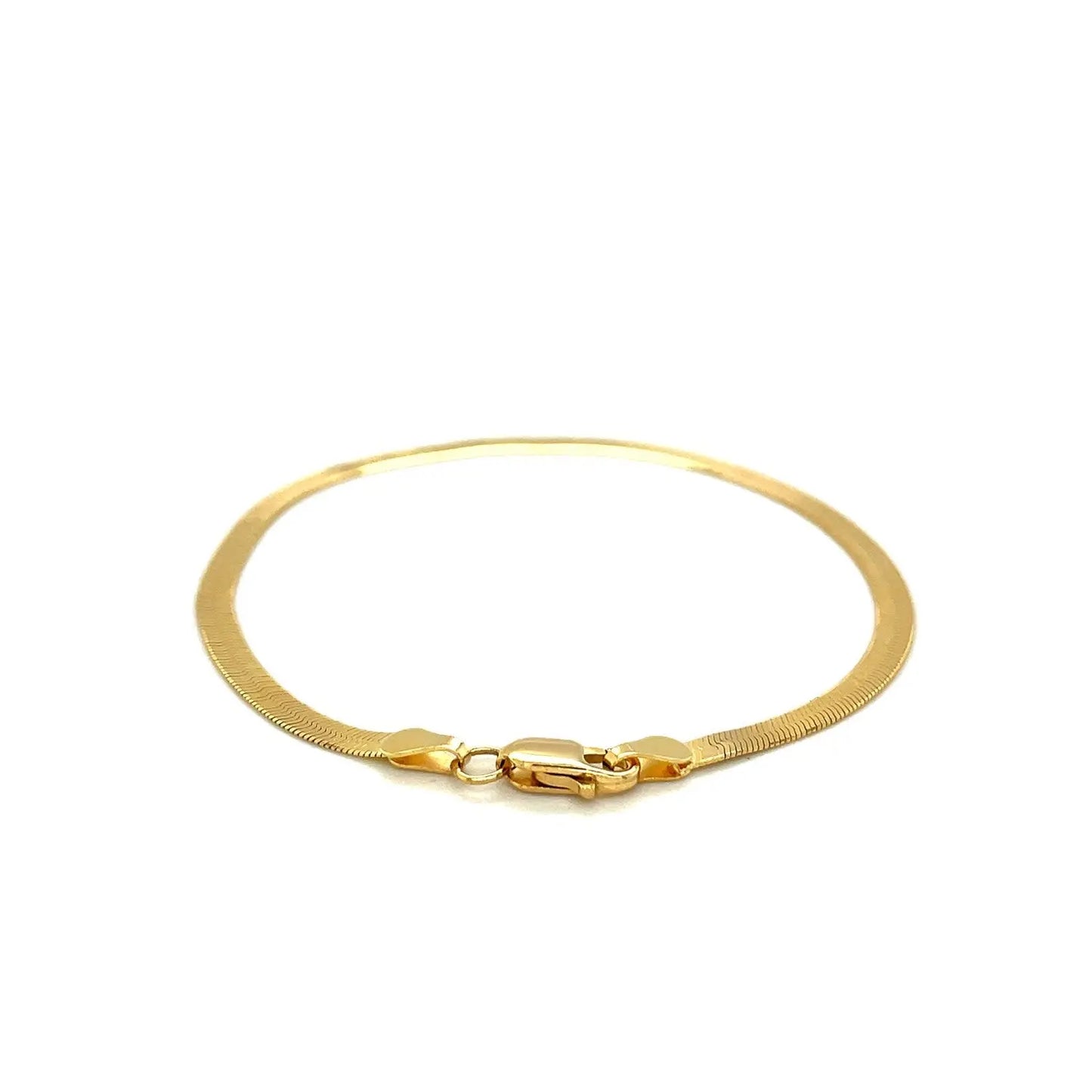 1.5mm 14k Yellow Gold Super Flex Herringbone Anklet RCJ Anklets CELESTIA LUXE JEWELLERS