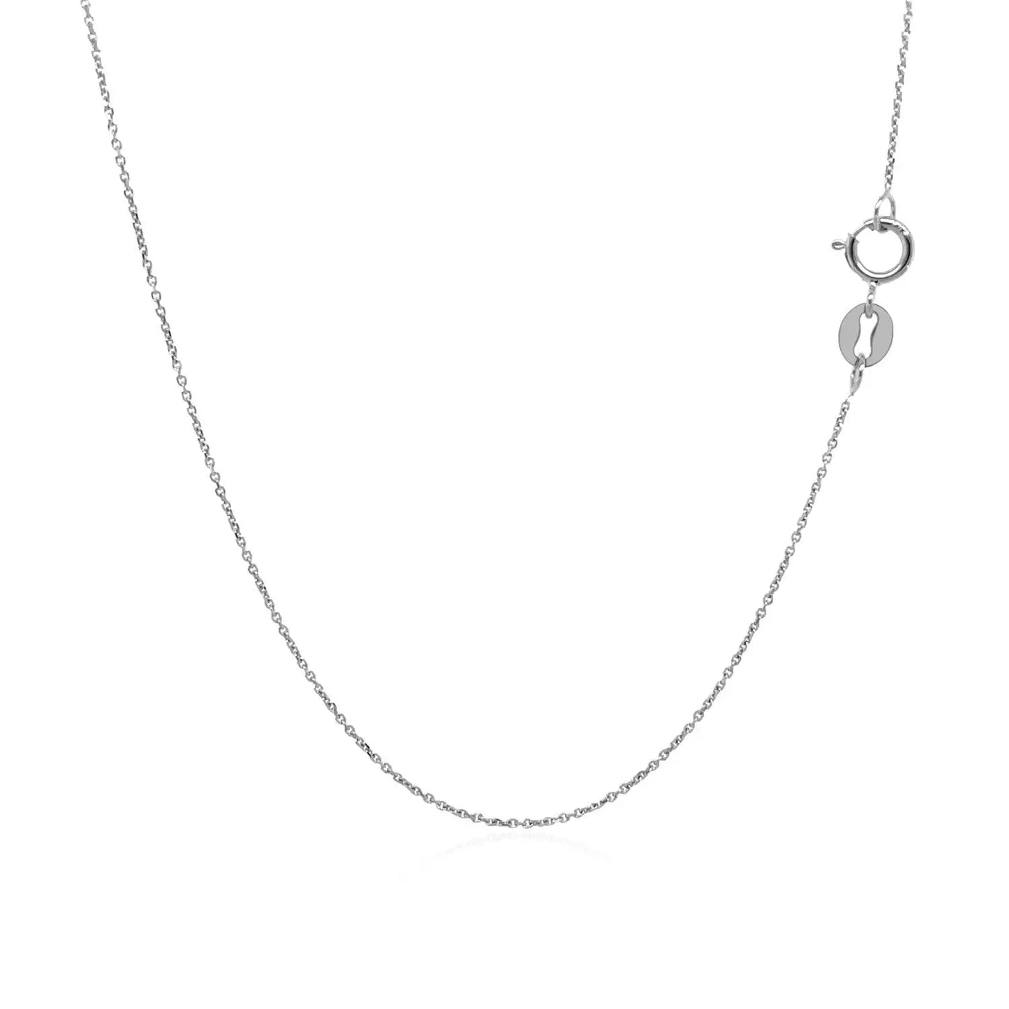 10k White Gold Cable Link Chain (0.50 mm) RCJ Chains CELESTIA LUXE JEWELLERS