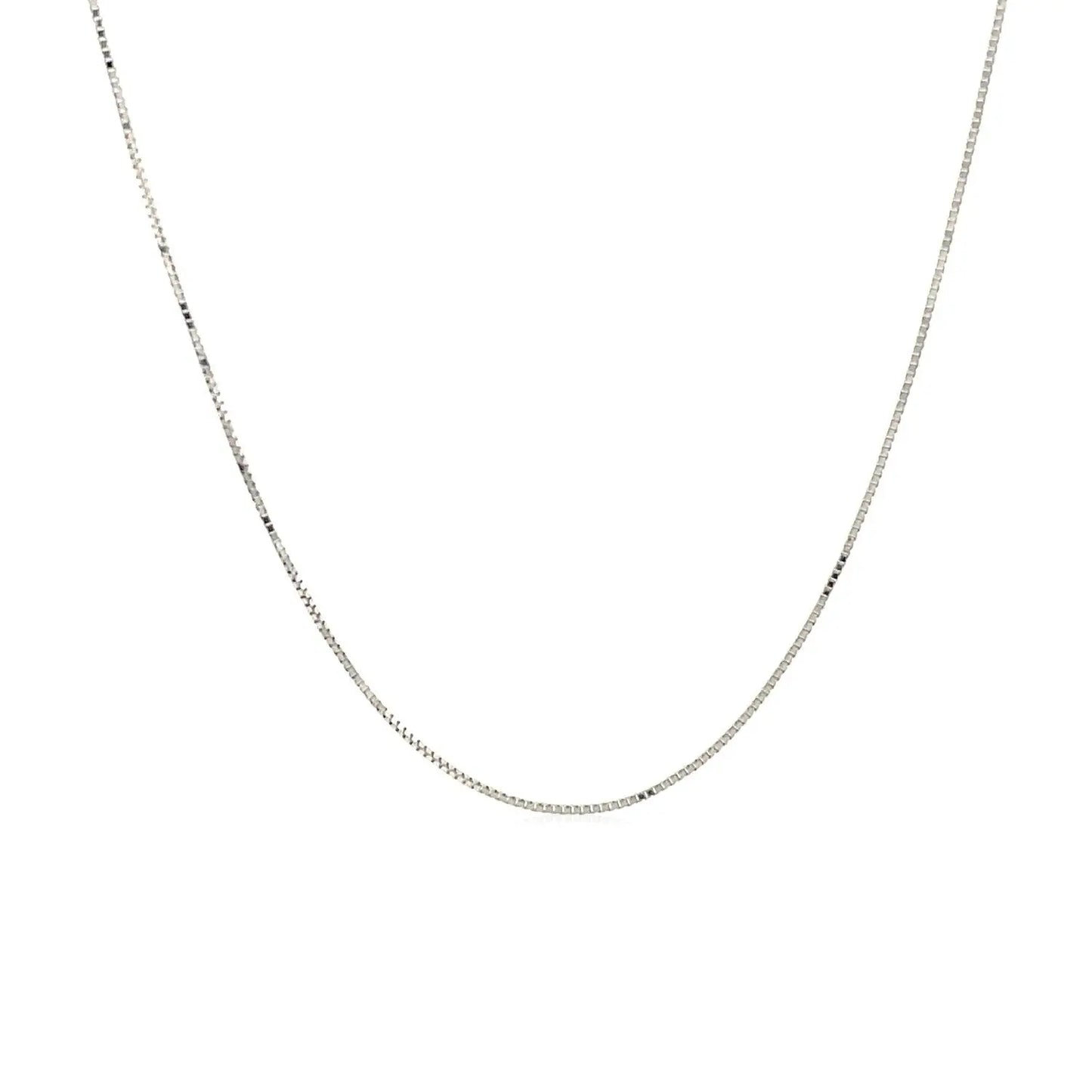 10k White Gold Classic Box Chain (0.45 mm) RCJ Chains CELESTIA LUXE JEWELLERS