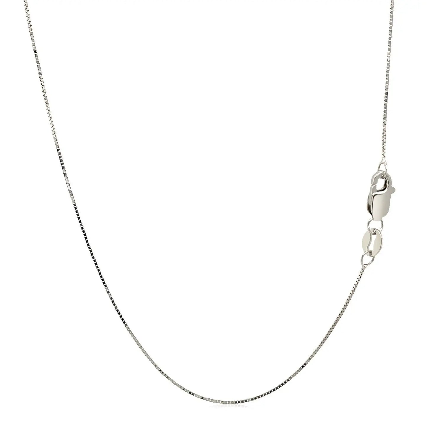 10k White Gold Classic Box Chain (0.45 mm) RCJ Chains CELESTIA LUXE JEWELLERS