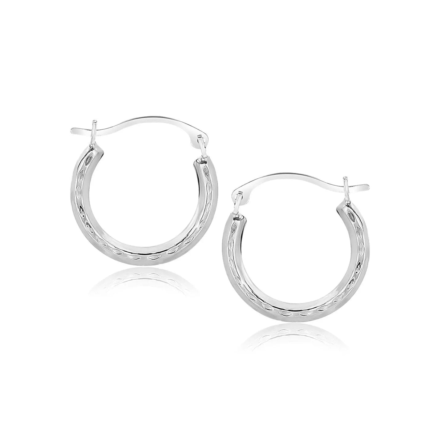 10k White Gold Fancy Hoop Earrings RCJ Earrings CELESTIA LUXE JEWELLERS