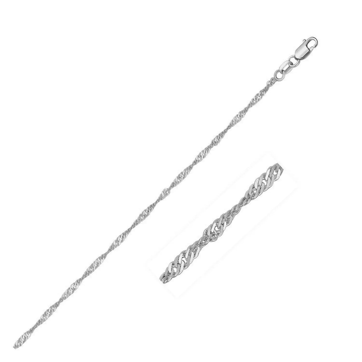 10k White Gold Singapore Chain(1.50 mm) RCJ Chains CELESTIA LUXE JEWELLERS