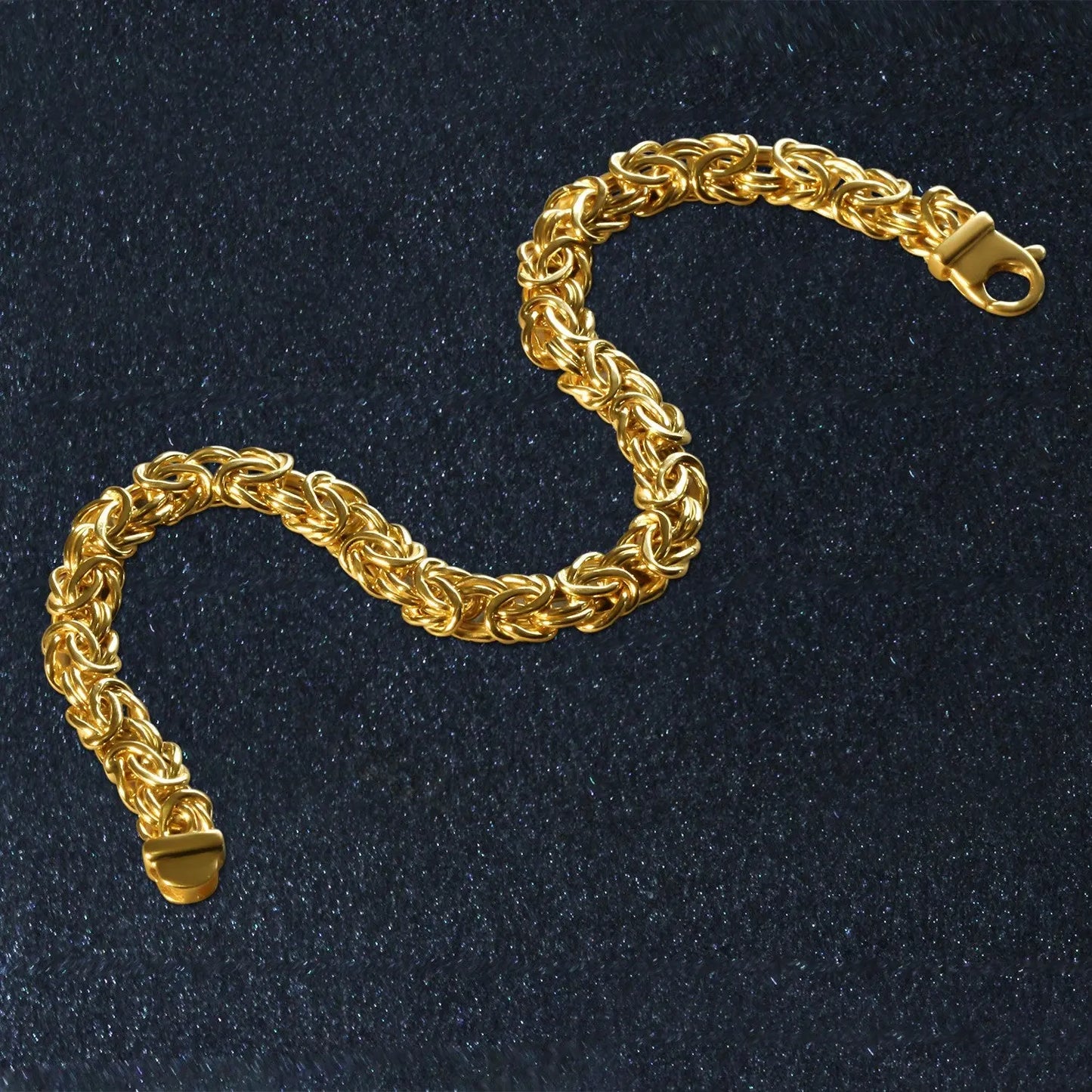 10k Yellow Gold Byzantine Design Chain Bracelet (7.00 mm) RCJ Bracelets CELESTIA LUXE JEWELLERS