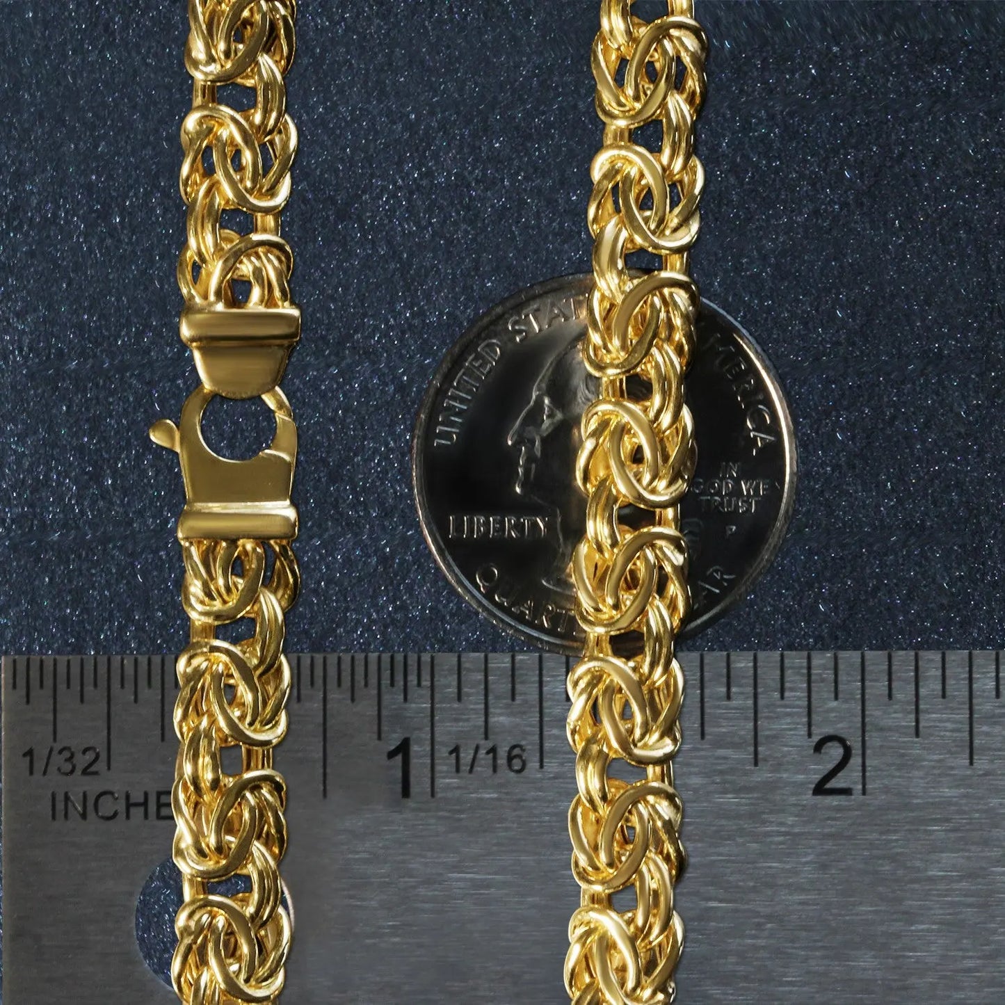 10k Yellow Gold Byzantine Design Chain Bracelet (7.00 mm) RCJ Bracelets CELESTIA LUXE JEWELLERS