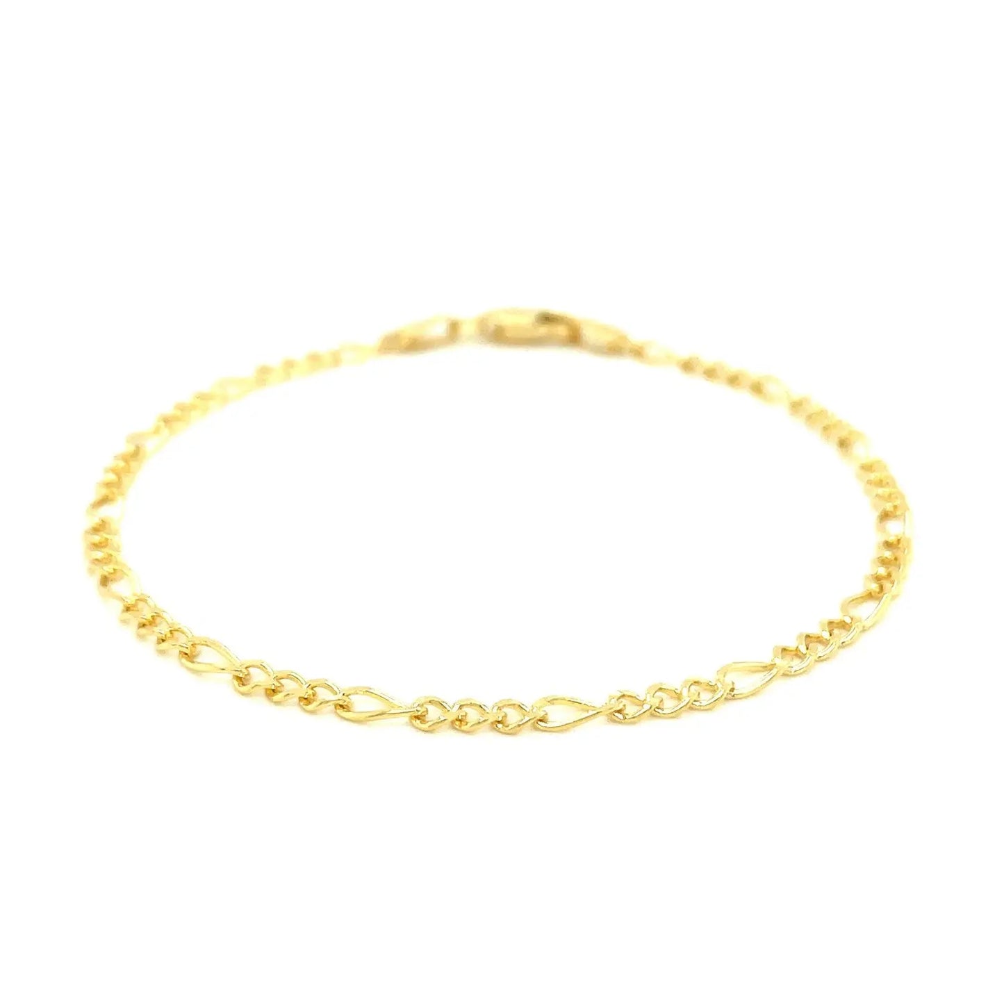 10k Yellow Gold Link Figaro Bracelet (2.60 mm) RCJ Bracelets CELESTIA LUXE JEWELLERS