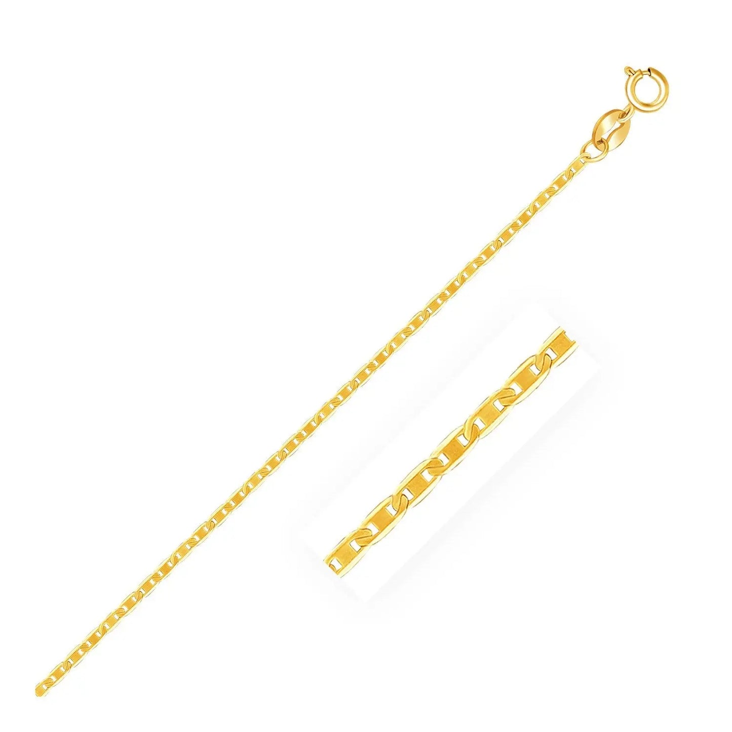 10k Yellow Gold Mariner Link Anklet 1.2mm RCJ Anklets CELESTIA LUXE JEWELLERS