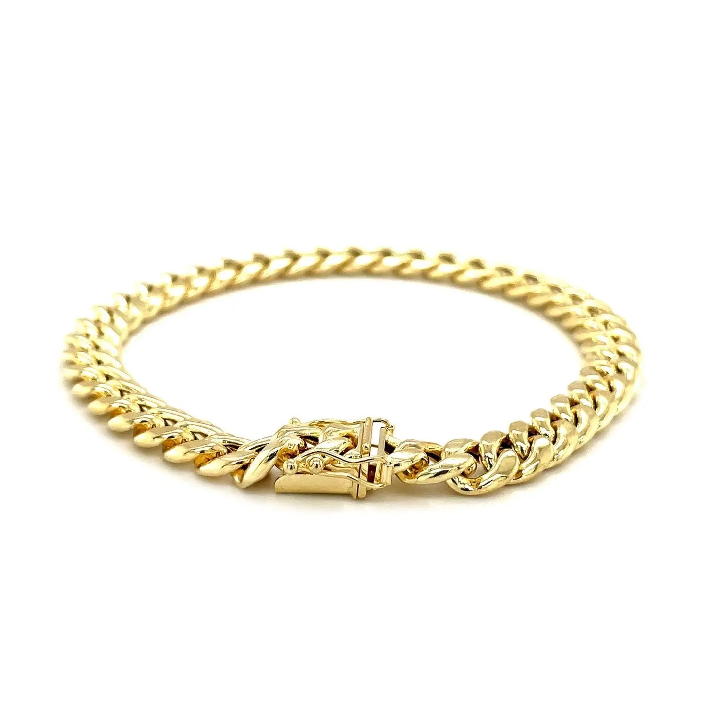 10k Yellow Gold Semi Solid Miami Cuban Bracelet (7.20 mm) RCJ Bracelets CELESTIA LUXE JEWELLERS