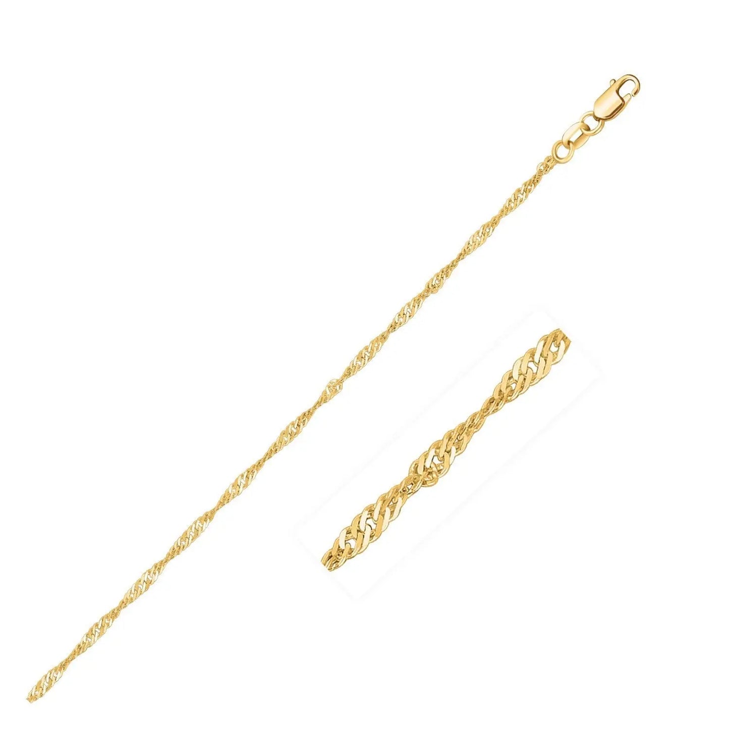 10k Yellow Gold Singapore Chain (1.50 mm) RCJ Chains CELESTIA LUXE JEWELLERS