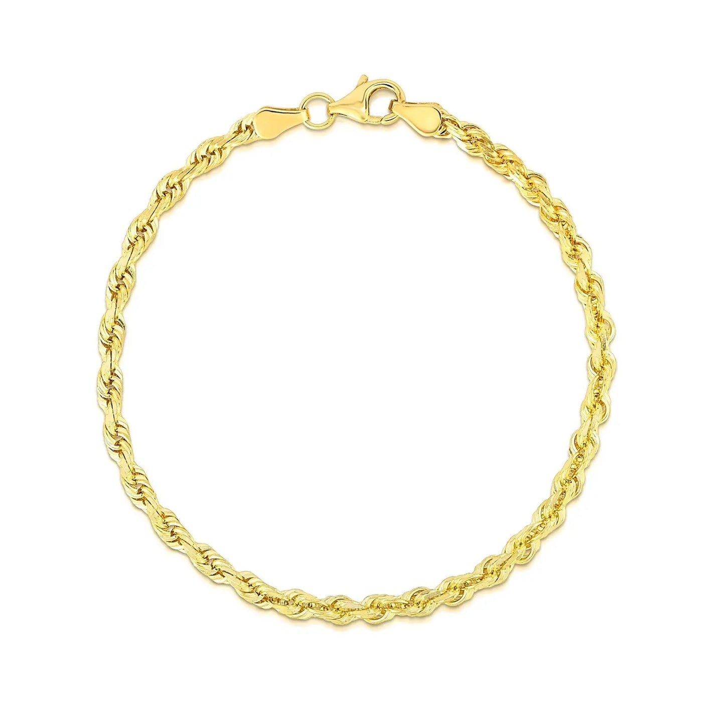 10k Yellow Gold Solid Diamond Cut Rope Bracelet (4.00 mm) RCJ Bracelets CELESTIA LUXE JEWELLERS