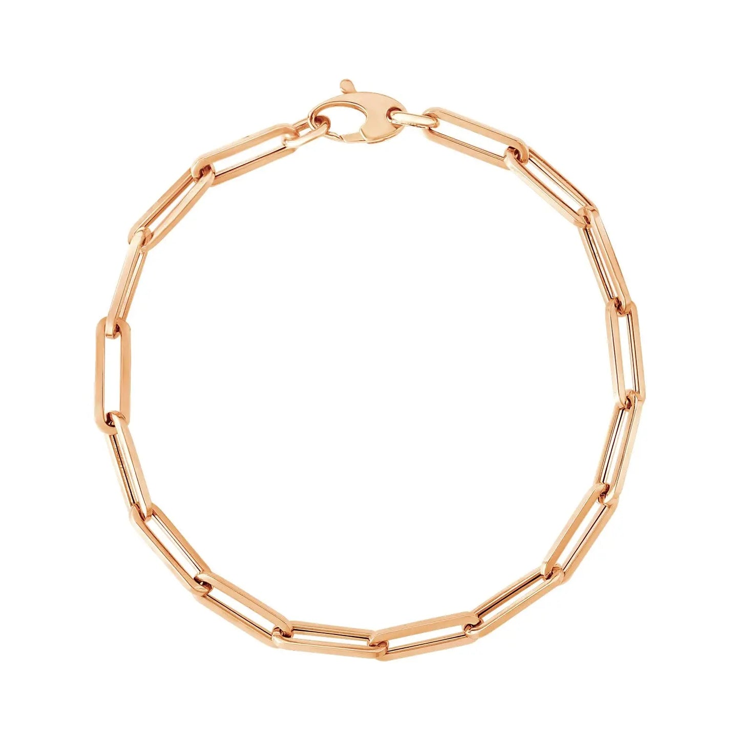 14K Rose Gold Bold Paperclip Chain Bracelet (4.20 mm) RCJ Bracelets CELESTIA LUXE JEWELLERS