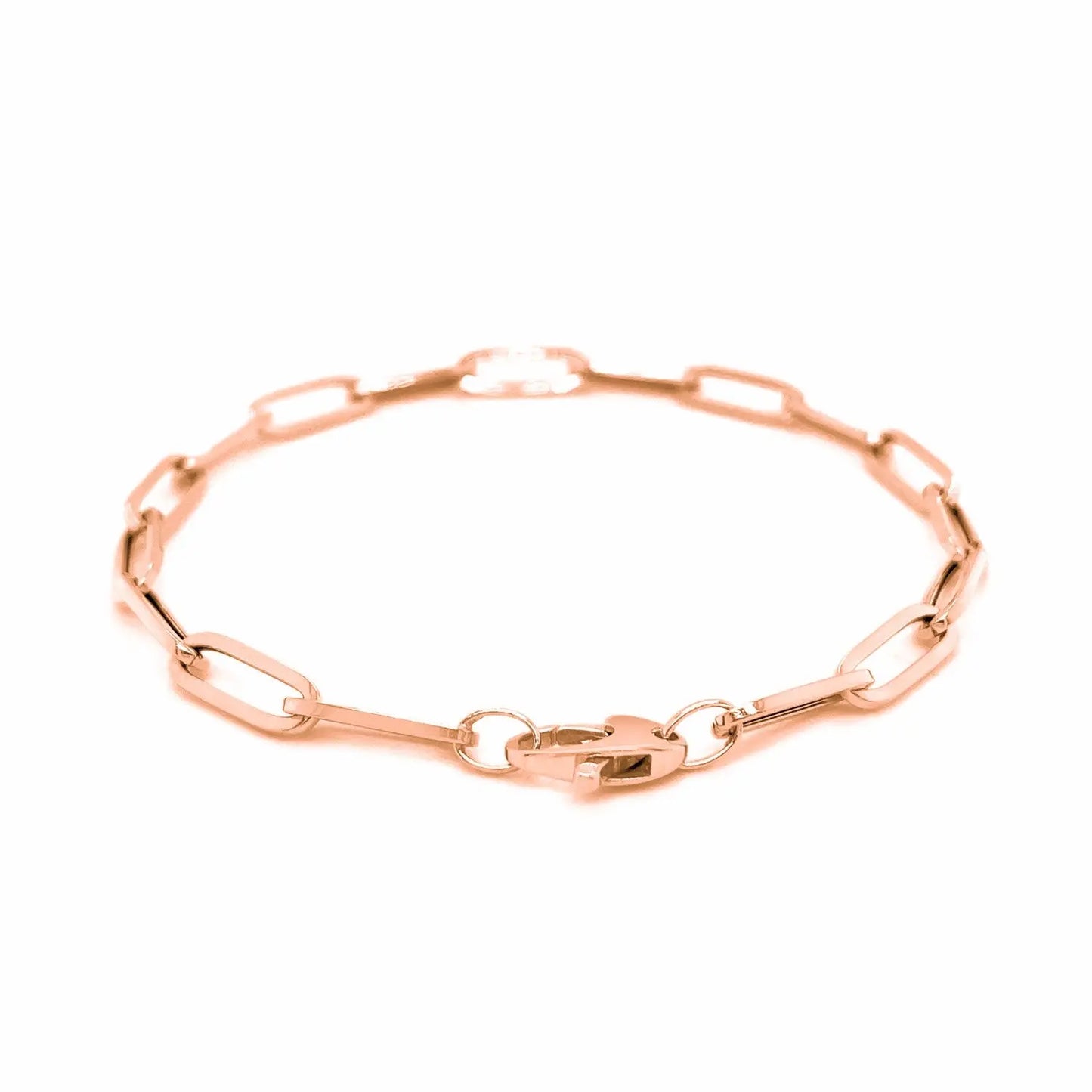 14K Rose Gold Bold Paperclip Chain Bracelet (4.20 mm) RCJ Bracelets CELESTIA LUXE JEWELLERS