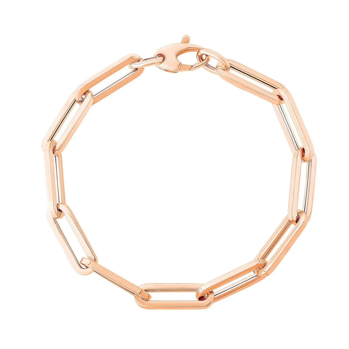 14K Rose Gold Extra Wide Paperclip Chain Bracelet (6.10 mm) RCJ Bracelets CELESTIA LUXE JEWELLERS