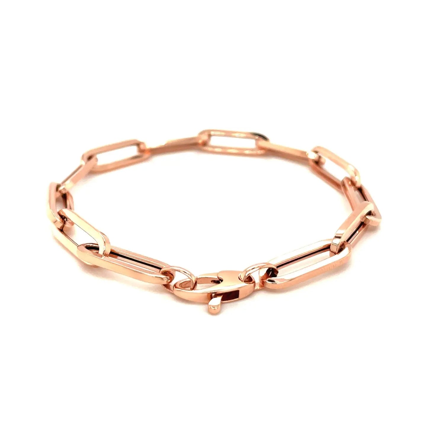 14K Rose Gold Extra Wide Paperclip Chain Bracelet (6.10 mm) RCJ Bracelets CELESTIA LUXE JEWELLERS