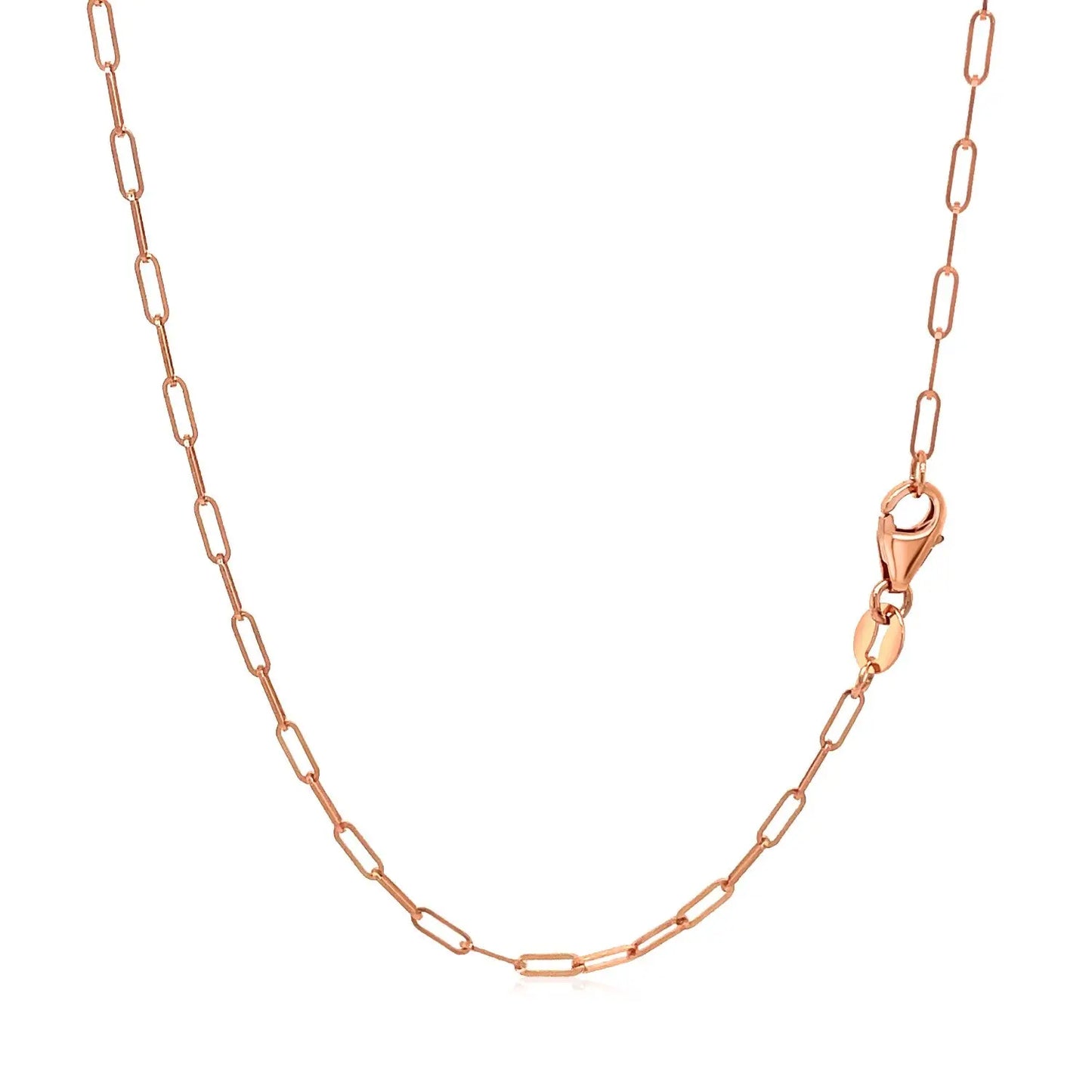 14K Rose Gold Fine Paperclip Chain (1.50 mm) RCJ Chains CELESTIA LUXE JEWELLERS