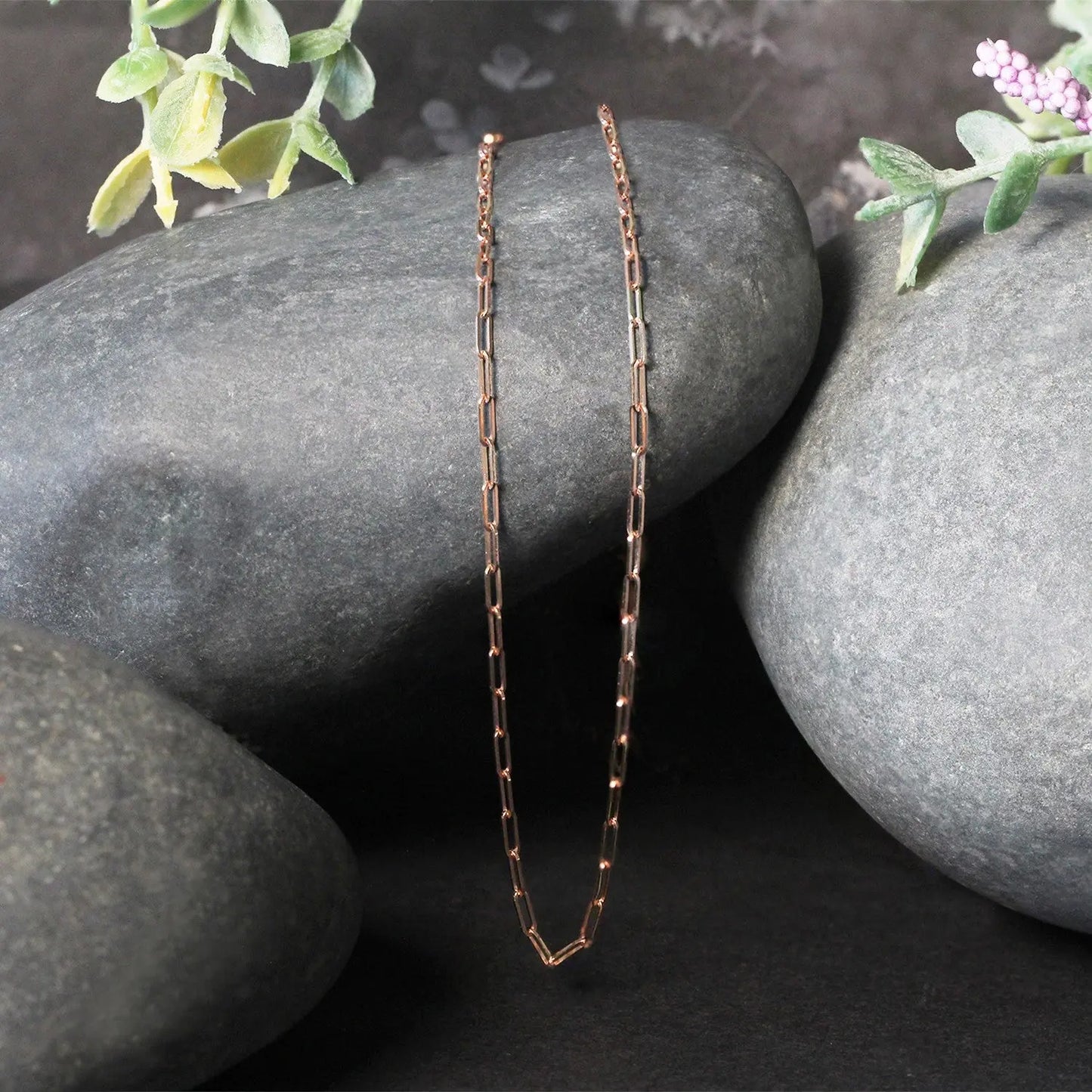14K Rose Gold Fine Paperclip Chain (1.50 mm) RCJ Chains CELESTIA LUXE JEWELLERS