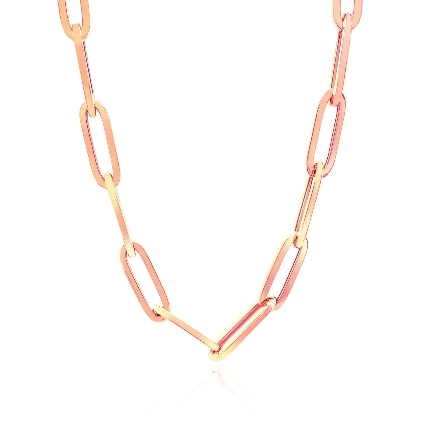 14K Rose Gold Wide Paperclip Chain (6.10 mm) RCJ Chains CELESTIA LUXE JEWELLERS