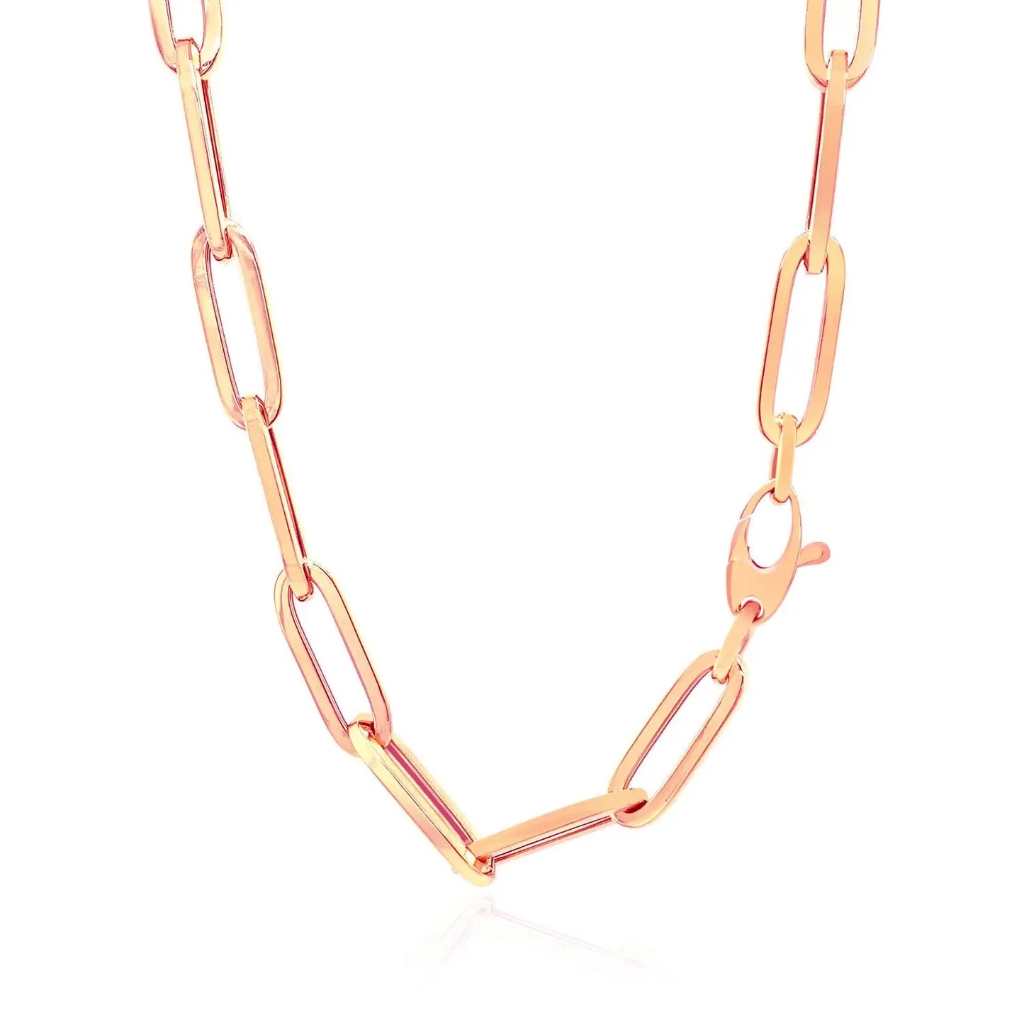 14K Rose Gold Wide Paperclip Chain (6.10 mm) RCJ Chains CELESTIA LUXE JEWELLERS