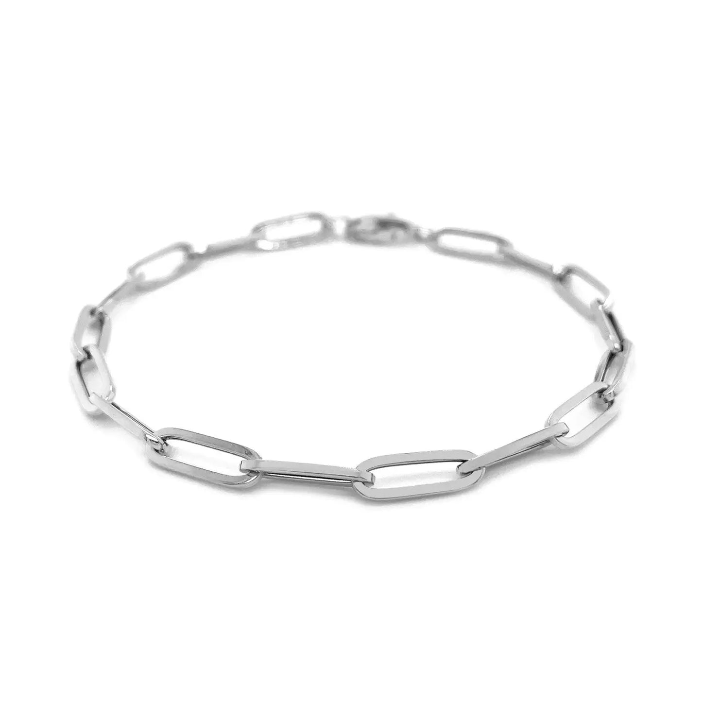 14K White Gold Bold Paperclip Chain Bracelet (4.20 mm) RCJ Bracelets CELESTIA LUXE JEWELLERS