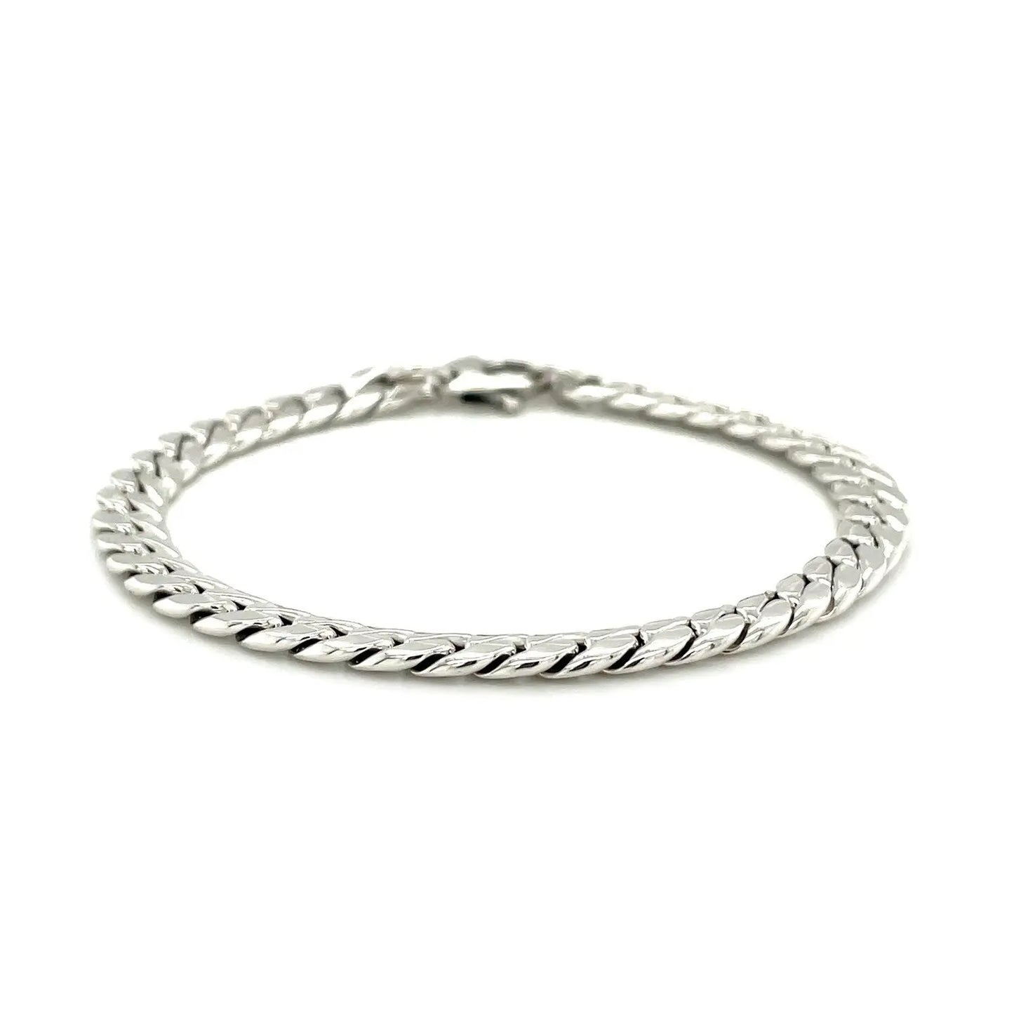 14K White Gold Cuban Link Bracelet (5.90 mm) RCJ Bracelets CELESTIA LUXE JEWELLERS