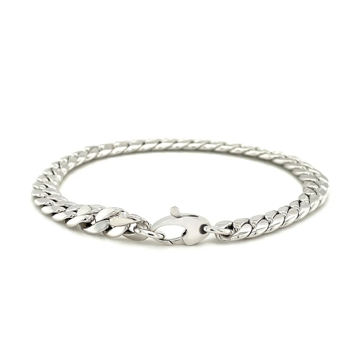 14K White Gold Cuban Link Bracelet (5.90 mm) RCJ Bracelets CELESTIA LUXE JEWELLERS
