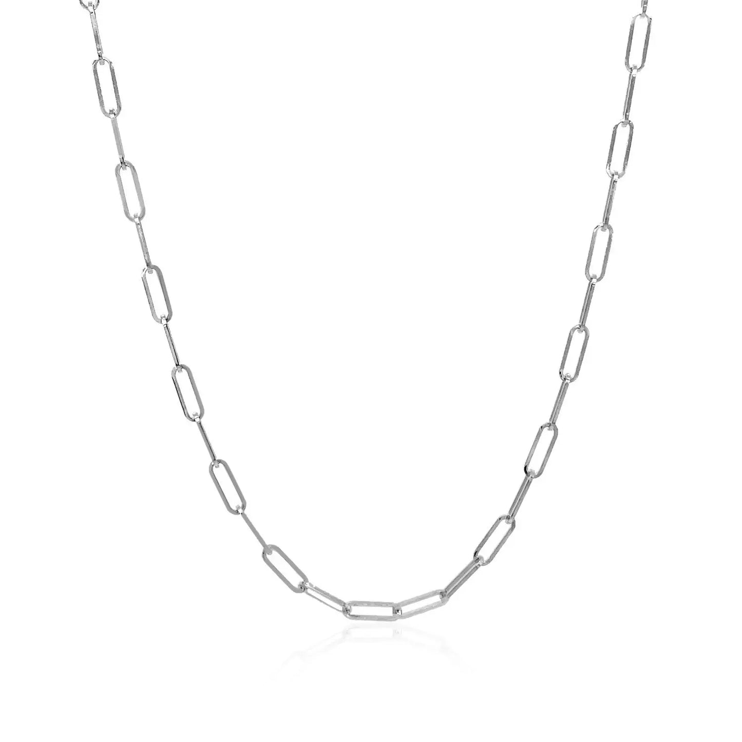 14K White Gold Delicate Paperclip Chain (2.10 mm) RCJ Chains CELESTIA LUXE JEWELLERS