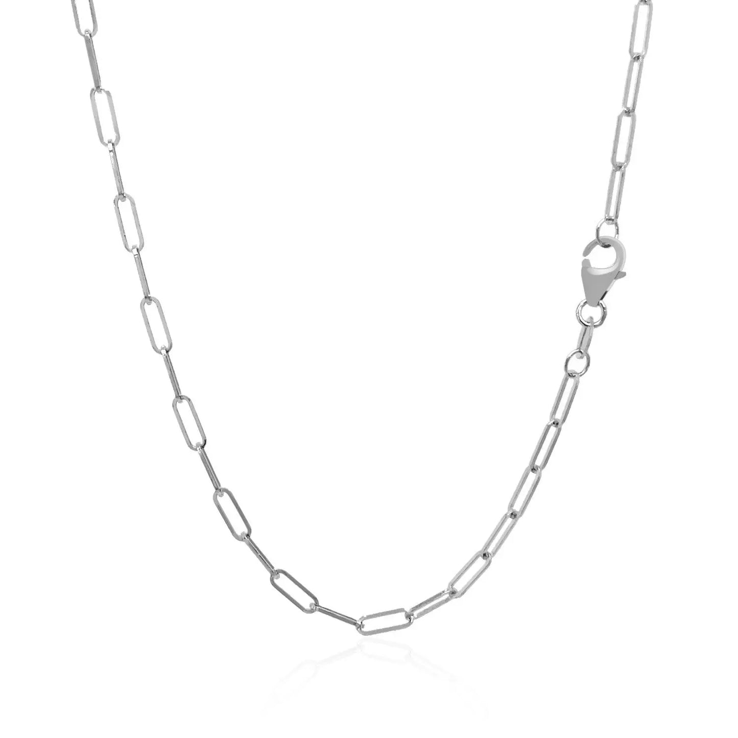 14K White Gold Delicate Paperclip Chain (2.10 mm) RCJ Chains CELESTIA LUXE JEWELLERS