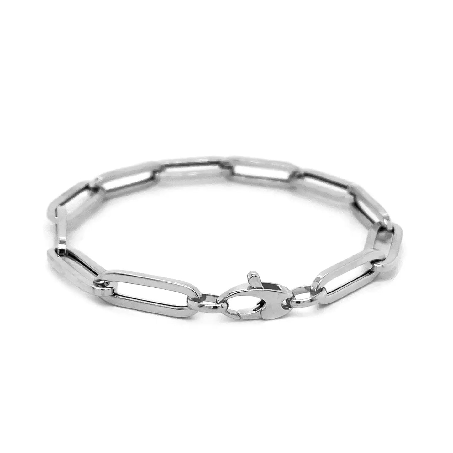 14K White Gold Extra Wide Paperclip Chain Bracelet (6.10 mm) RCJ Bracelets CELESTIA LUXE JEWELLERS