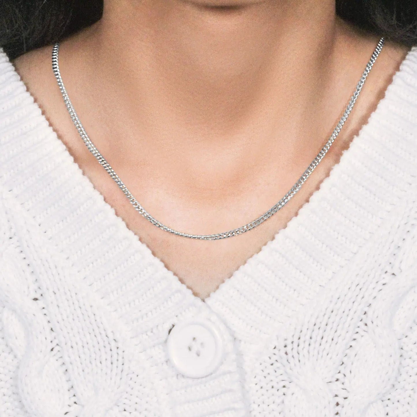 14K White Gold Gourmette Chain (2.80 mm) RCJ Chains CELESTIA LUXE JEWELLERS