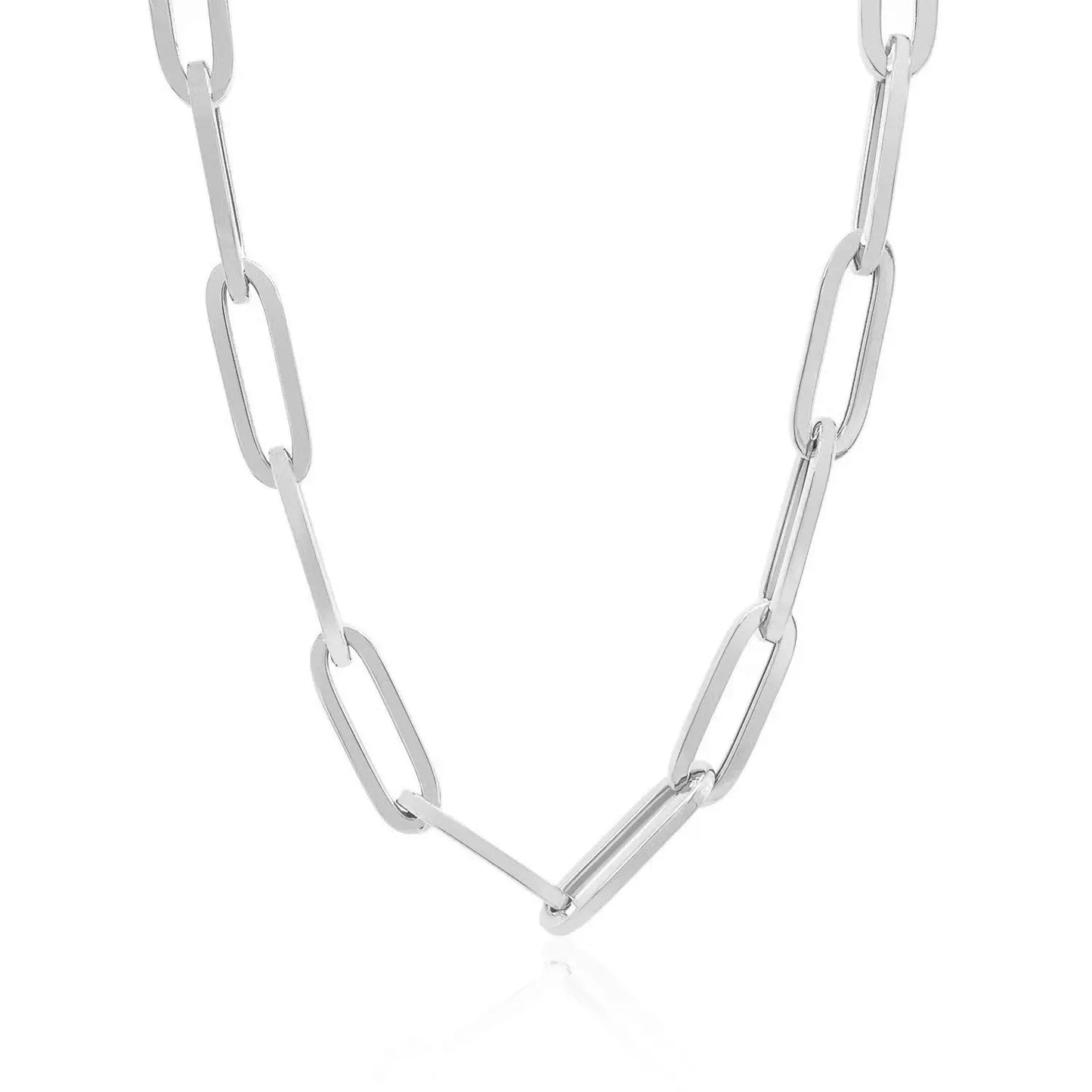 14K White Gold Wide Paperclip Chain (6.10 mm) RCJ Chains CELESTIA LUXE JEWELLERS