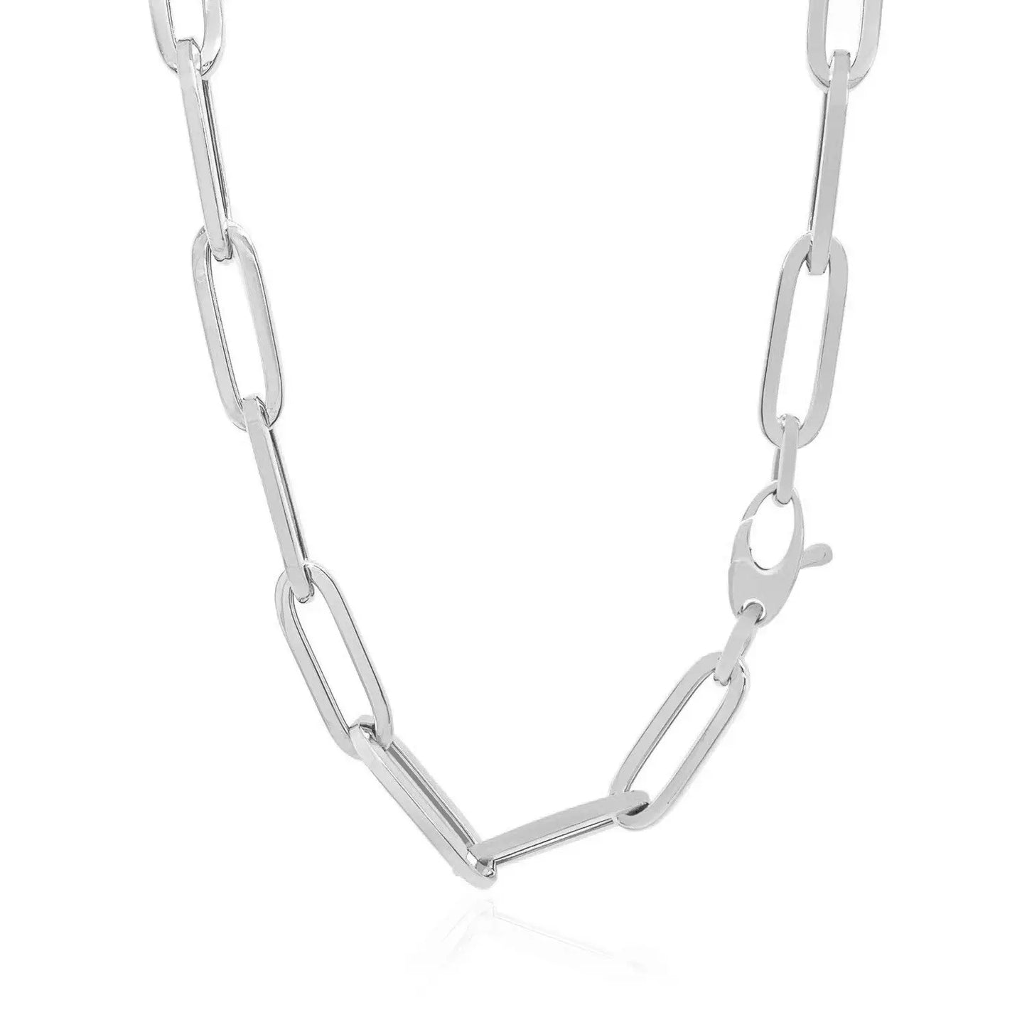 14K White Gold Wide Paperclip Chain (6.10 mm) RCJ Chains CELESTIA LUXE JEWELLERS