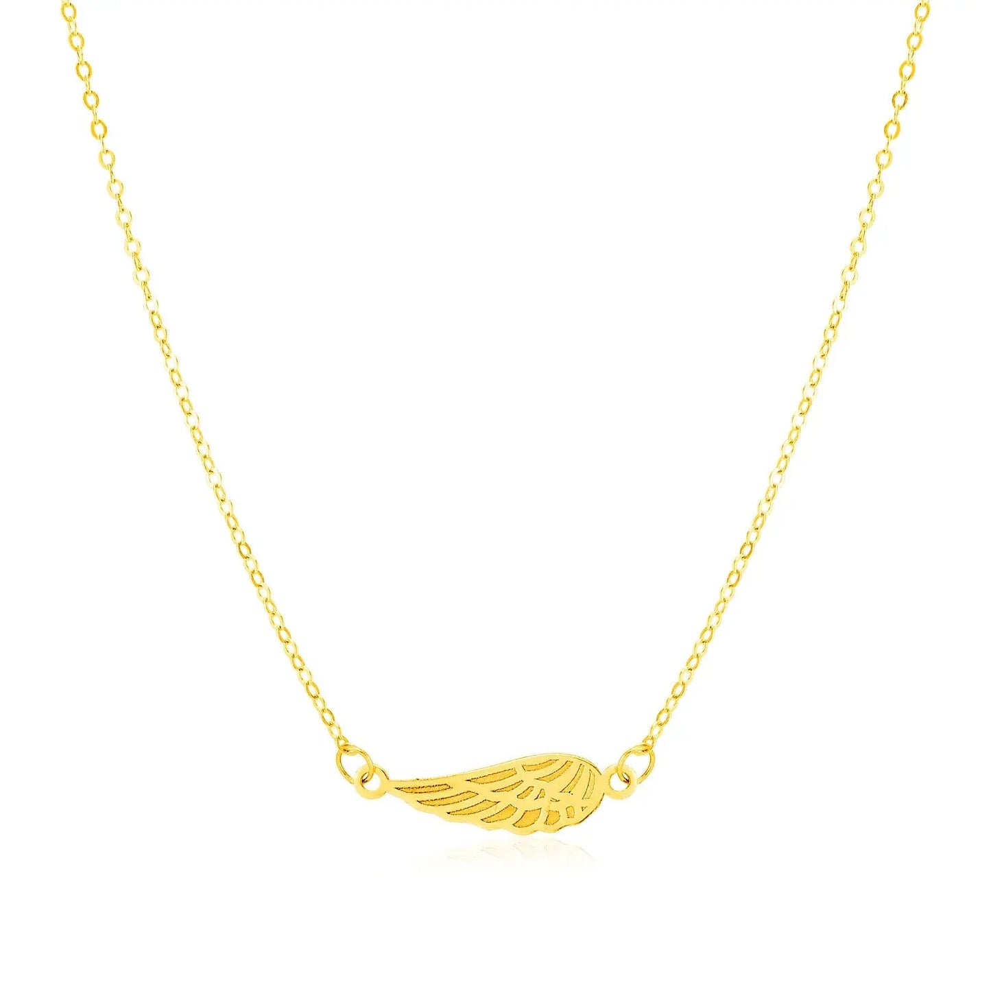 14K Yellow Gold Angel Wing Necklace RCJ Necklaces CELESTIA LUXE JEWELLERS