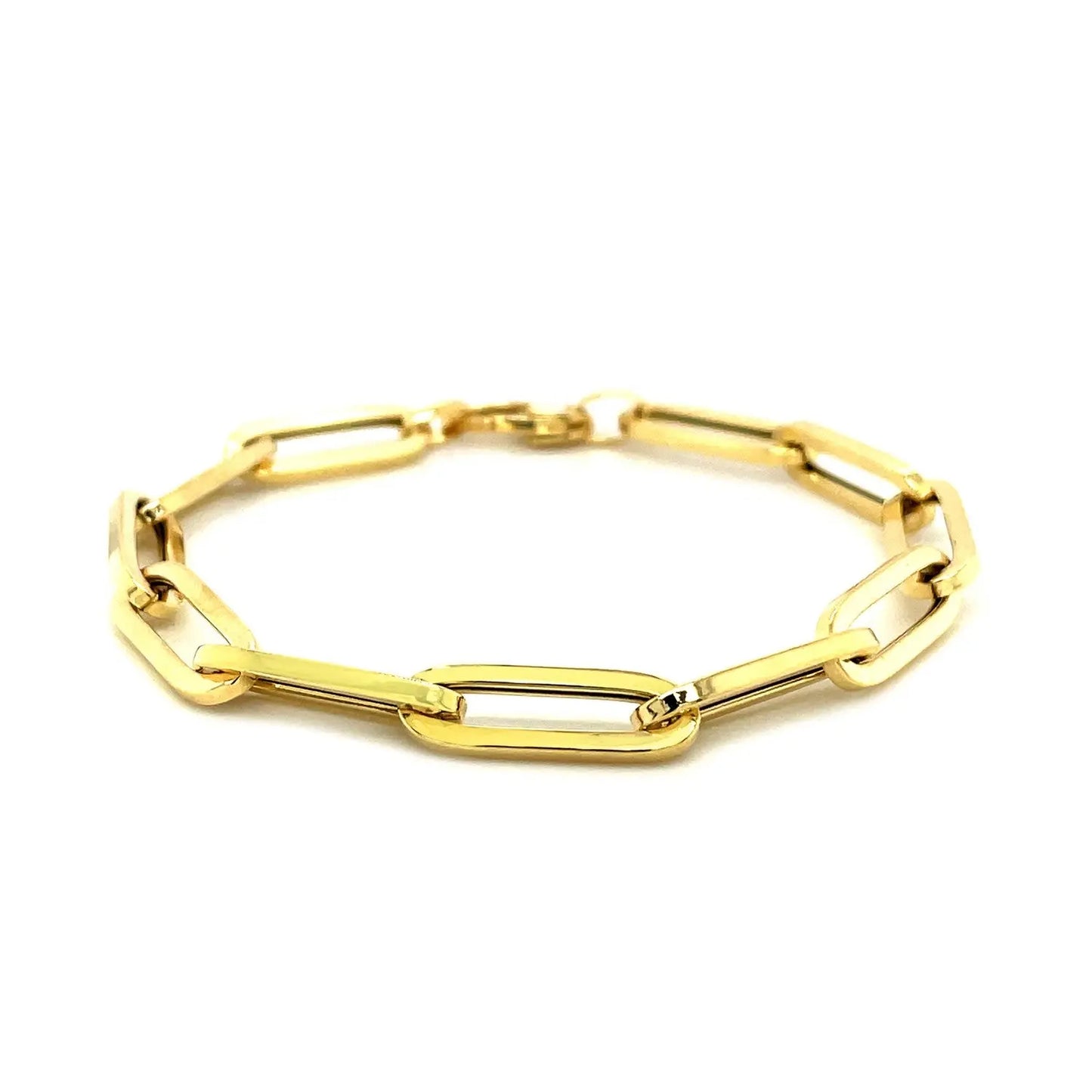 14K Yellow Gold Extra Wide Paperclip Chain Bracelet (6.10 mm) RCJ Bracelets CELESTIA LUXE JEWELLERS