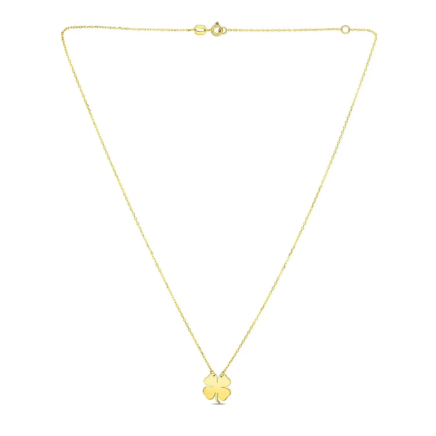 14K Yellow Gold Four Leaf Clover Necklace RCJ Necklaces CELESTIA LUXE JEWELLERS