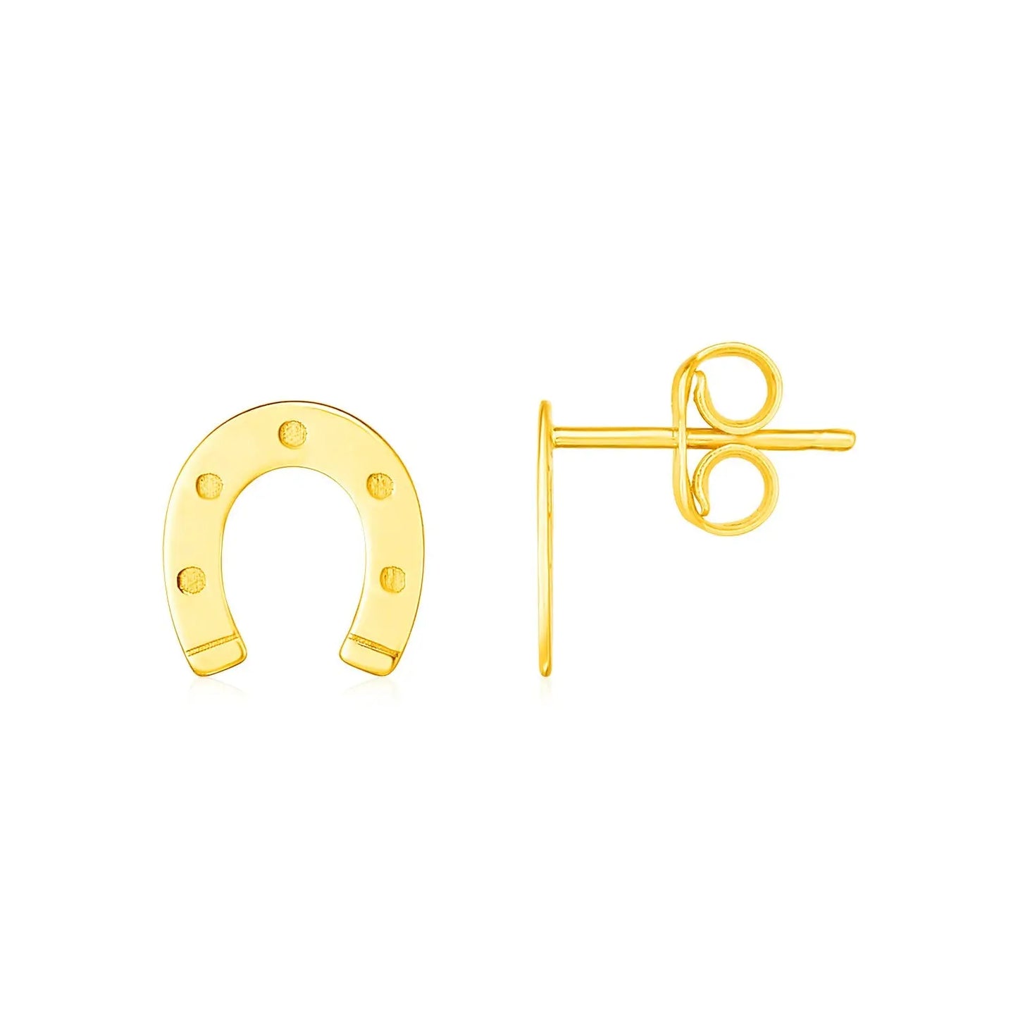 14K Yellow Gold Horseshoe Earrings RCJ Earrings CELESTIA LUXE JEWELLERS