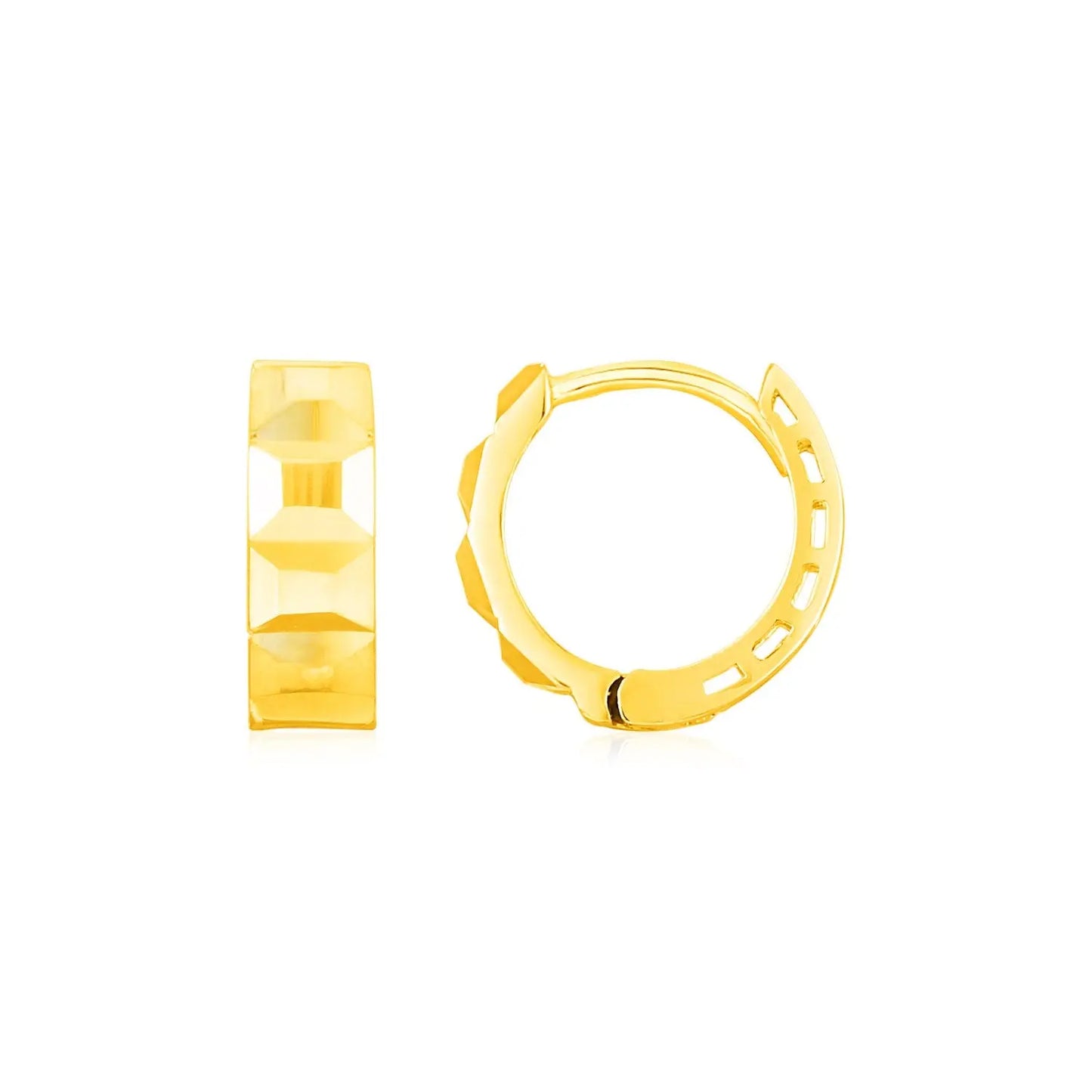 14K Yellow Gold J Hoop Earrings RCJ Earrings CELESTIA LUXE JEWELLERS