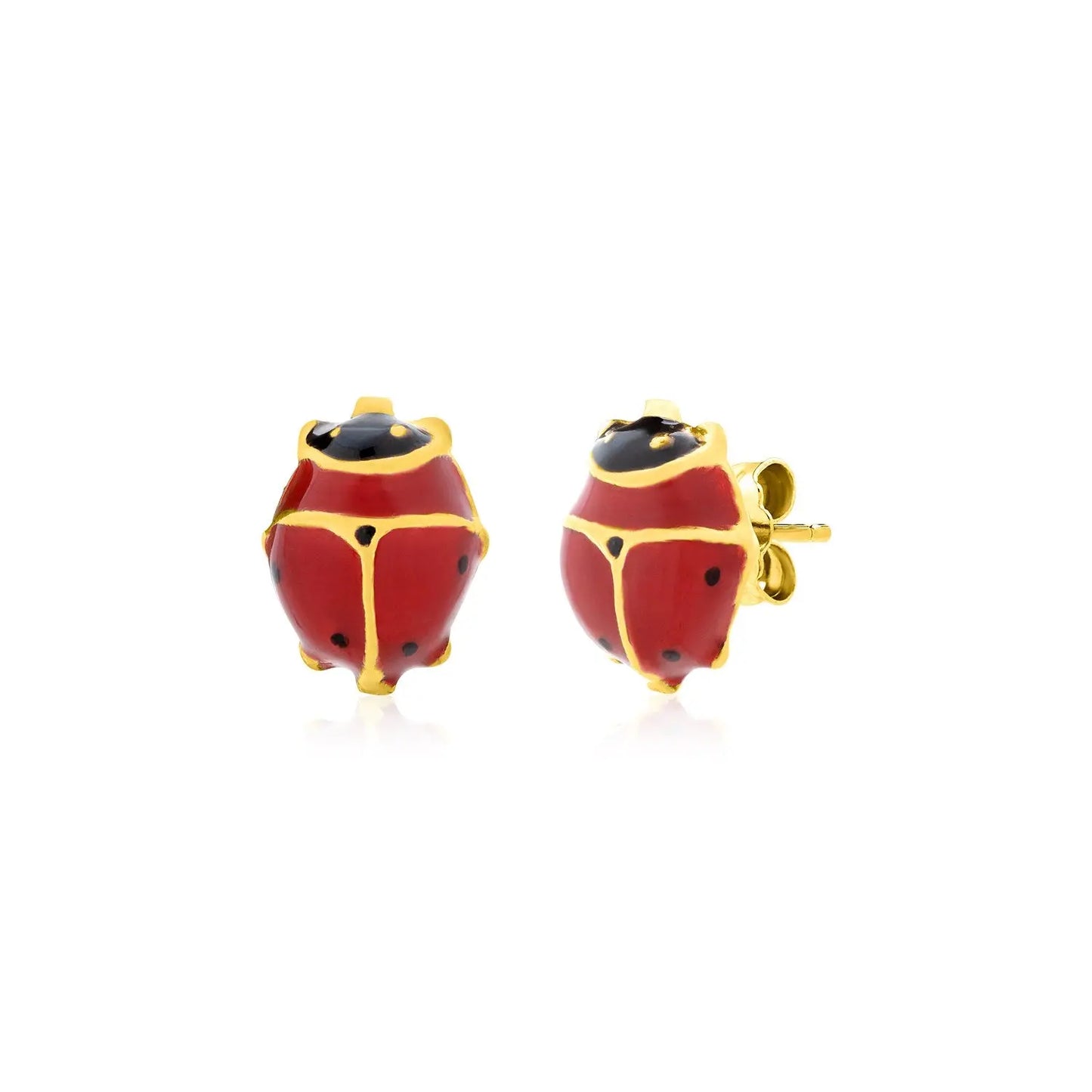 14K Yellow Gold Lady Bug Earrings RCJ Earrings CELESTIA LUXE JEWELLERS
