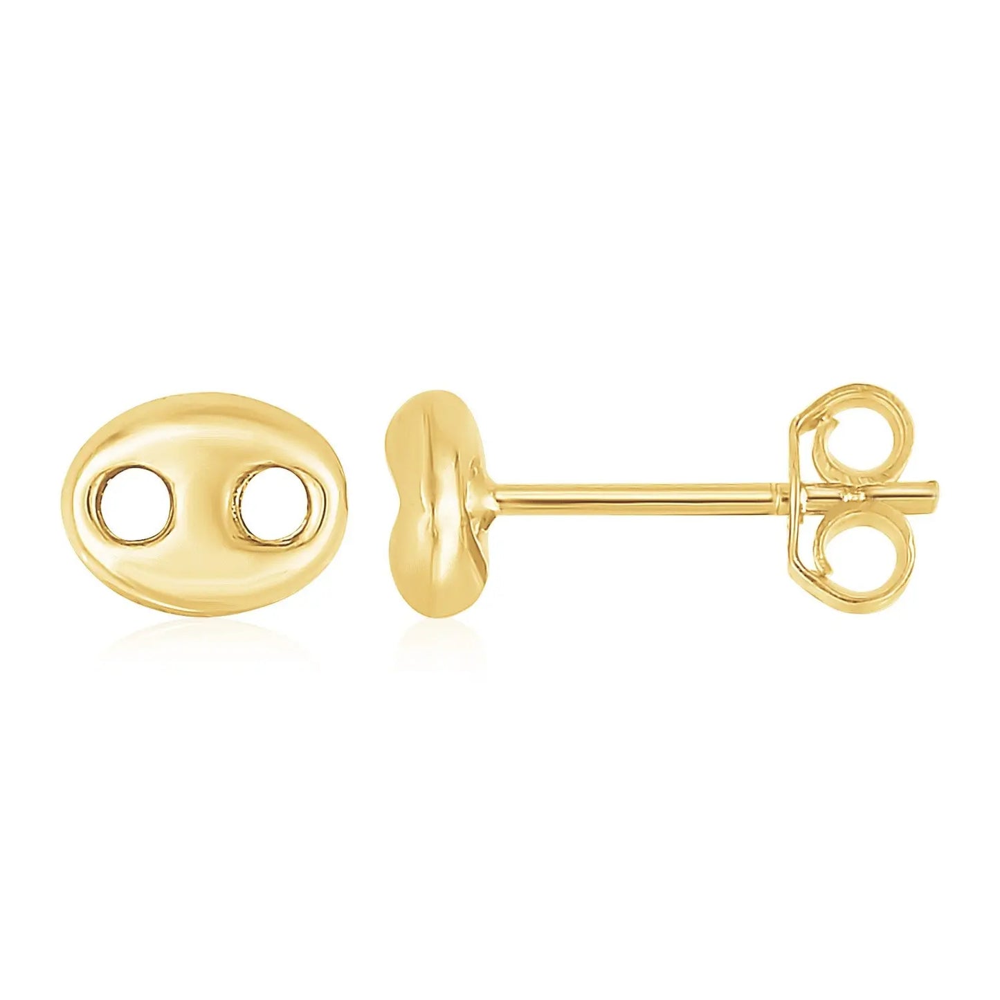 14K Yellow Gold Mariner Link Button Earrings RCJ Earrings CELESTIA LUXE JEWELLERS