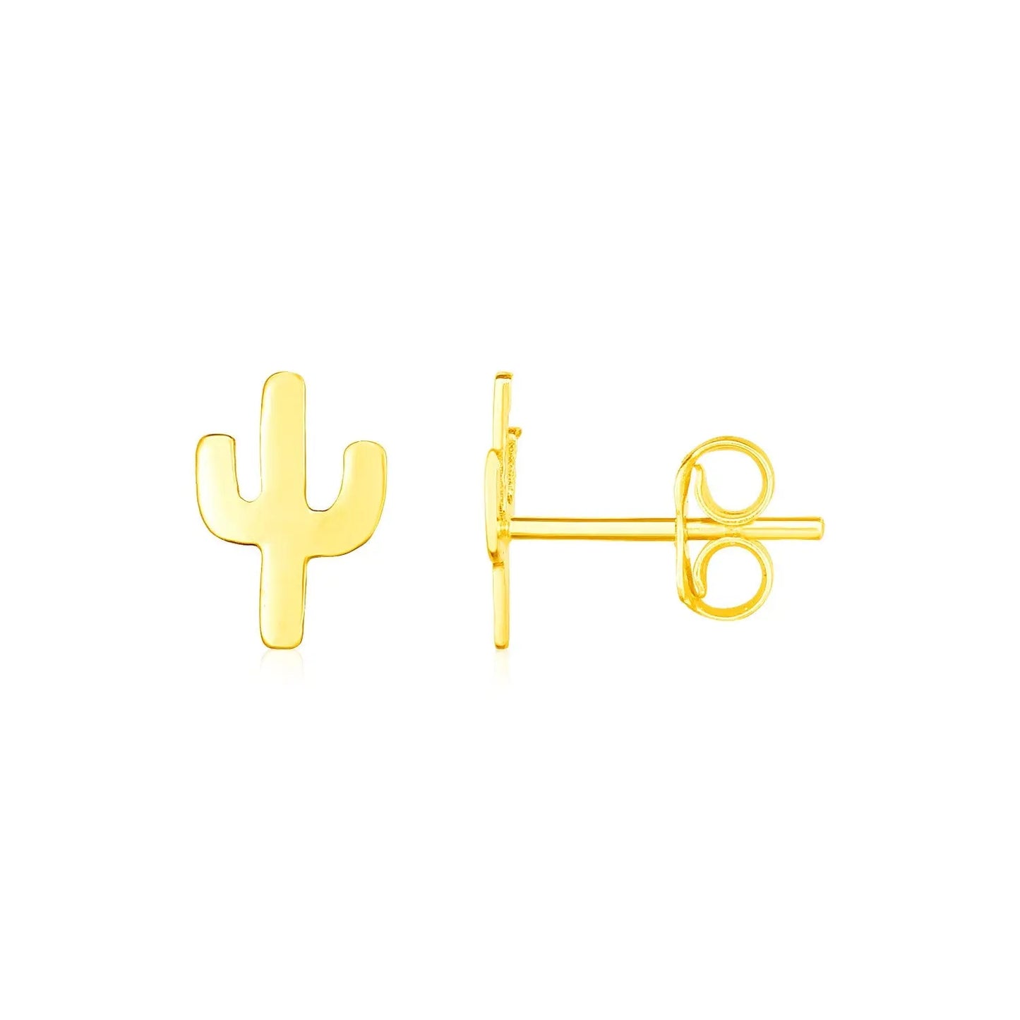 14K Yellow Gold Petite Cactus Earrings RCJ Earrings CELESTIA LUXE JEWELLERS