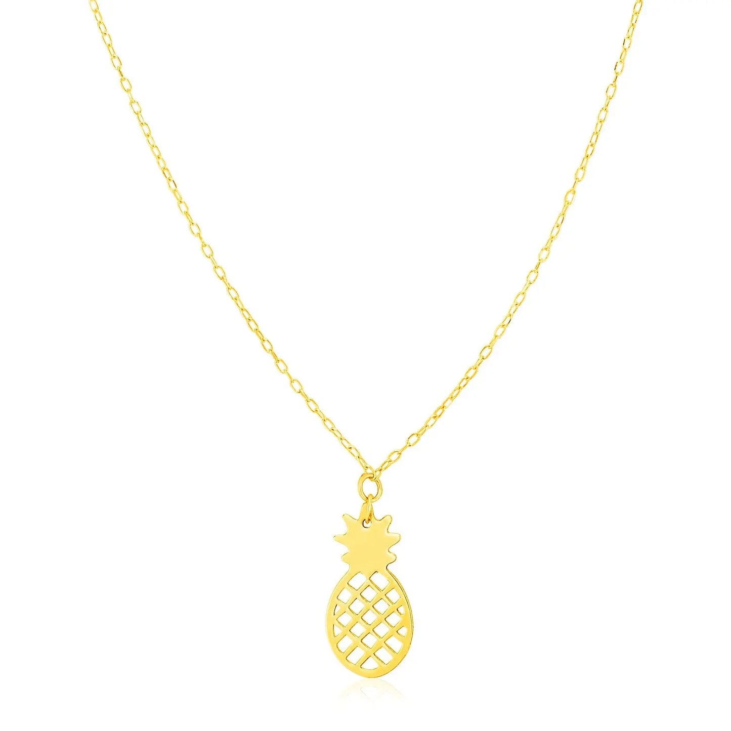 14K Yellow Gold Pineapple Necklace RCJ Necklaces CELESTIA LUXE JEWELLERS