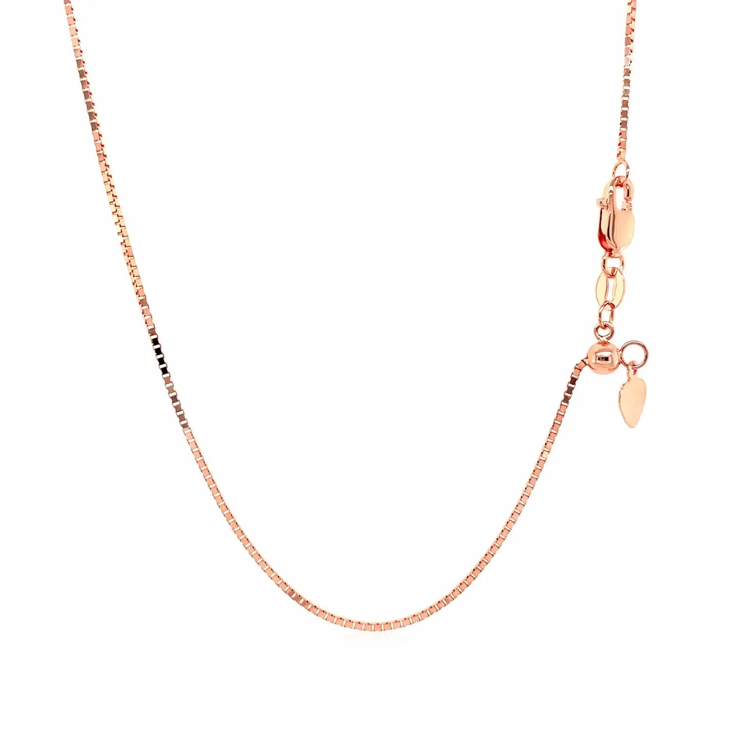 14k Rose Gold Adjustable Box Chain (0.85 mm) RCJ Chains CELESTIA LUXE JEWELLERS