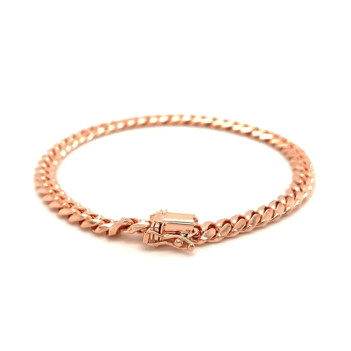 14k Rose Gold Classic Miami Cuban Solid Bracelet (6.10 mm) RCJ Bracelets CELESTIA LUXE JEWELLERS