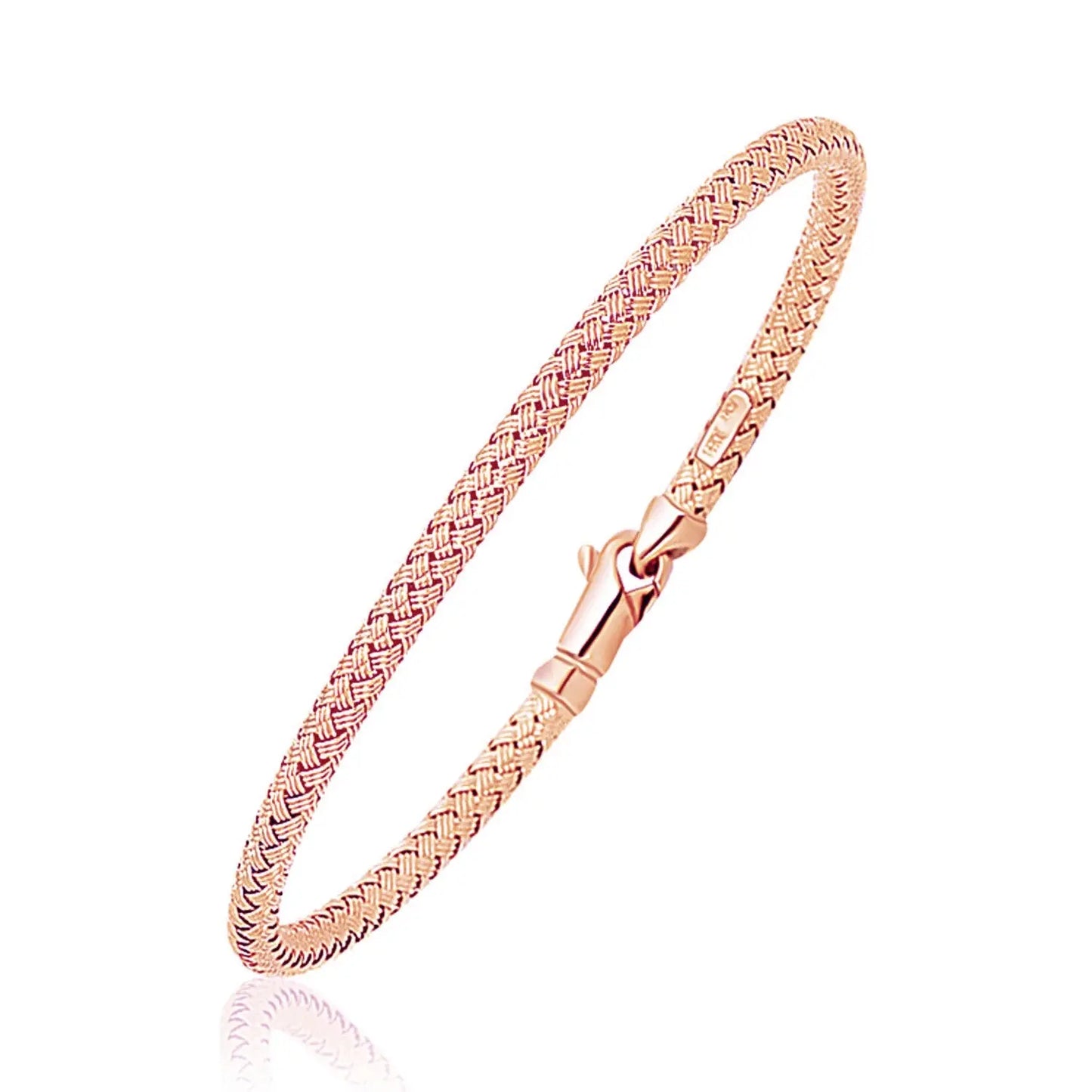 14k Rose Gold Fancy Weave Motif Bangle (3.40 mm) RCJ Bangles CELESTIA LUXE JEWELLERS