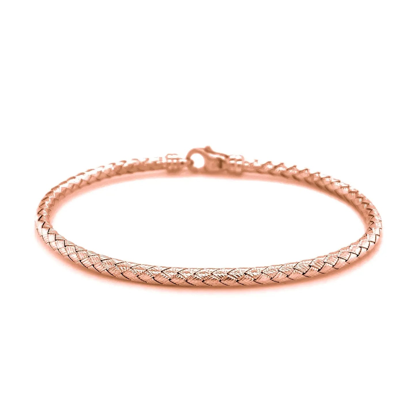 14k Rose Gold Fancy Weave Motif Bangle (3.40 mm) RCJ Bangles CELESTIA LUXE JEWELLERS