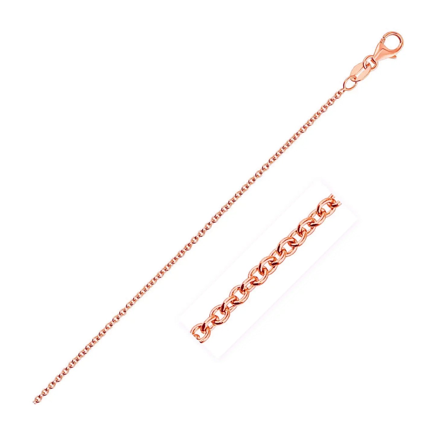 14k Rose Gold Round Cable Link Chain (1.25 mm) RCJ Chains CELESTIA LUXE JEWELLERS