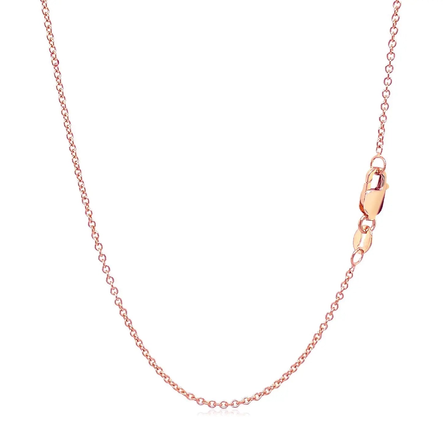 14k Rose Gold Round Cable Link Chain (1.25 mm) RCJ Chains CELESTIA LUXE JEWELLERS