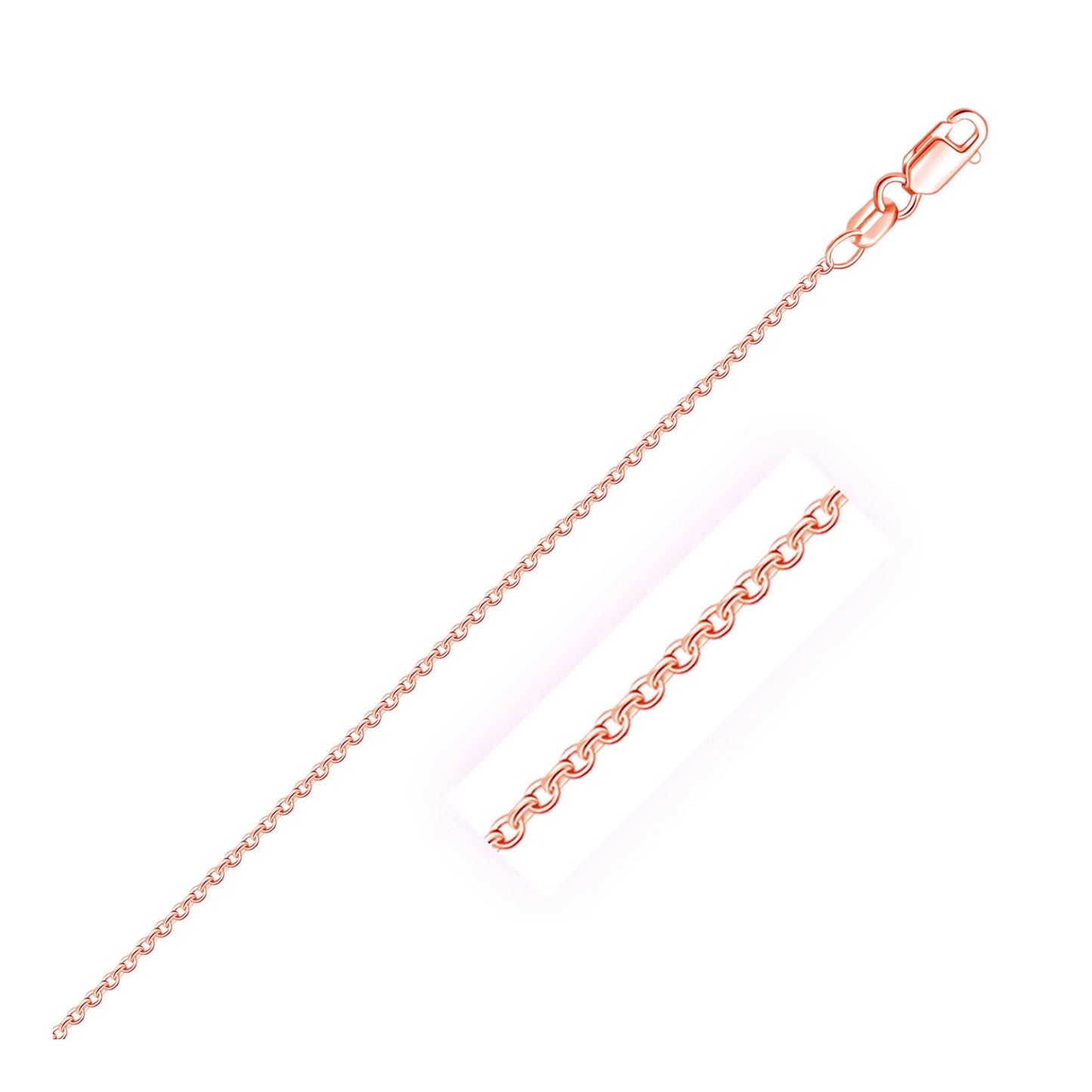 14k Rose Gold Round Cable Link Chain (1.50 mm) RCJ Chains CELESTIA LUXE JEWELLERS