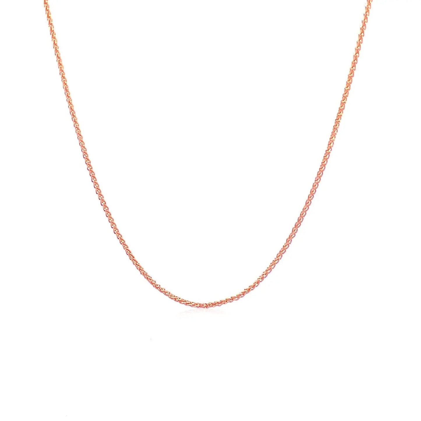 14k Rose Gold Round Wheat Chain (1.00 mm) RCJ Chains CELESTIA LUXE JEWELLERS