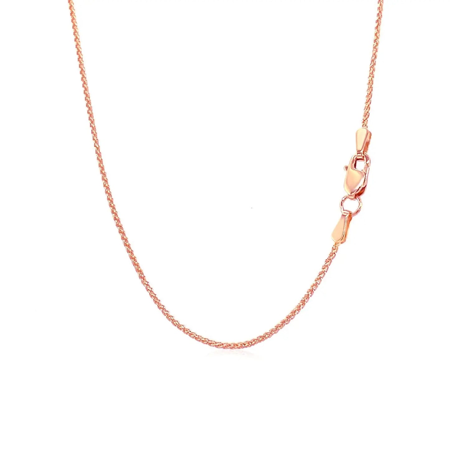 14k Rose Gold Round Wheat Chain (1.00 mm) RCJ Chains CELESTIA LUXE JEWELLERS