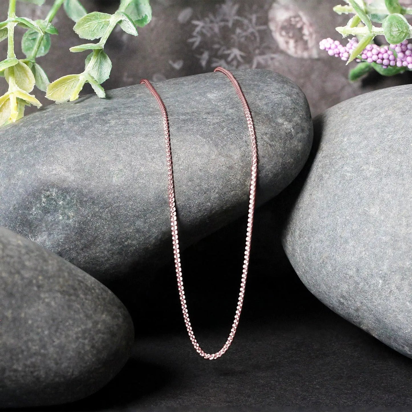 14k Rose Gold Round Wheat Chain (1.00 mm) RCJ Chains CELESTIA LUXE JEWELLERS